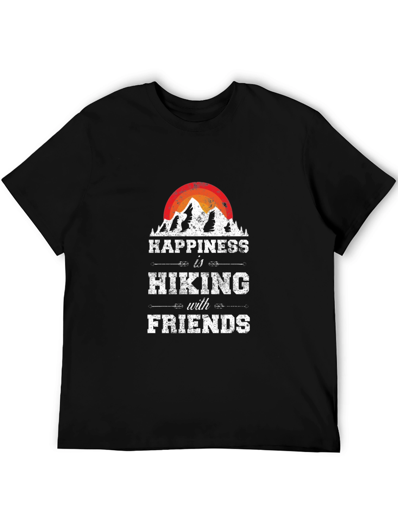 Black Happiness is Hiking with Friends Graphic Tee view 5