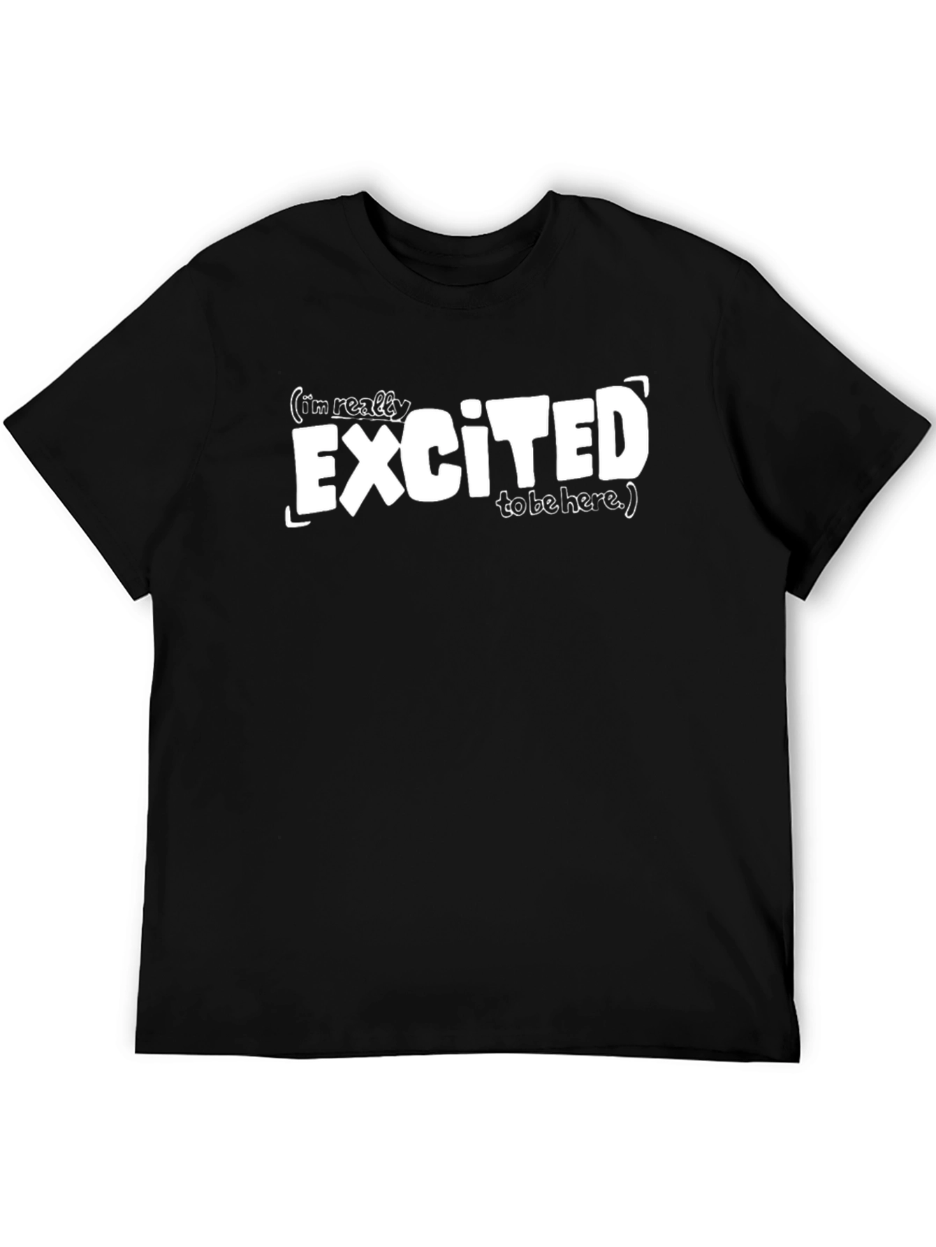 Black Excited to Be Here Graphic Tee - Black view 5