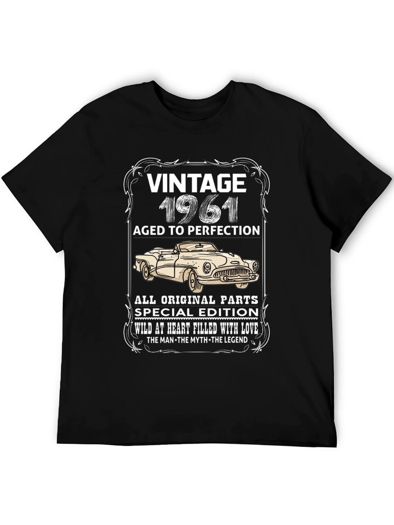 Black Vintage 1961 Aged to Perfection T-Shirt view 5