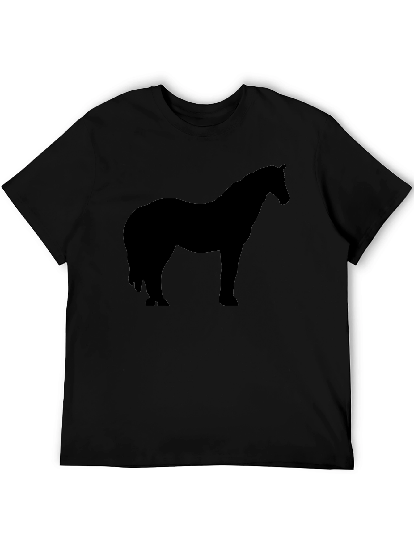 Black Black Horse Silhouette T-Shirt - Equestrian Style view 5