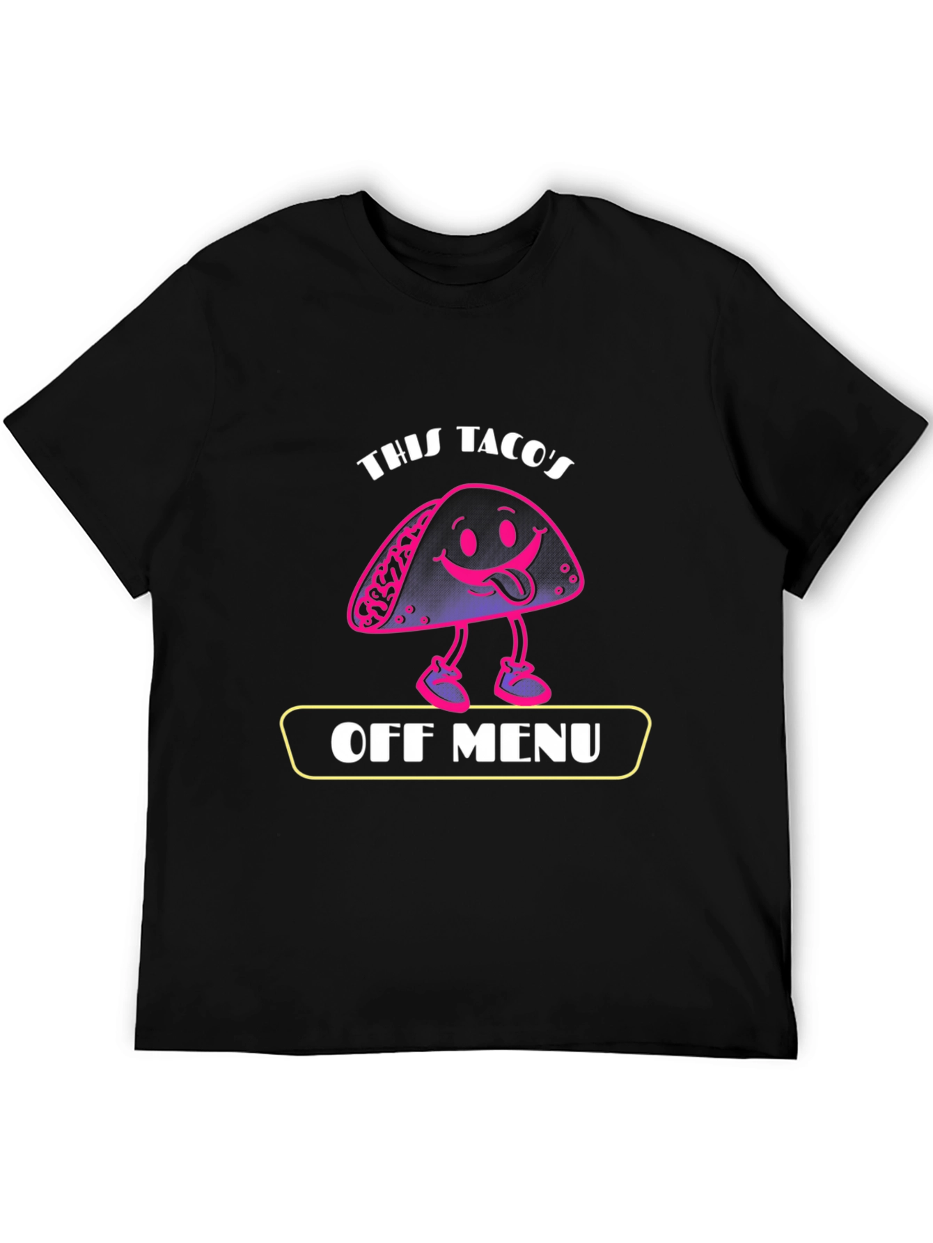 Black Funny Taco Graphic Tee - Off Menu Humor T-Shirt view 5