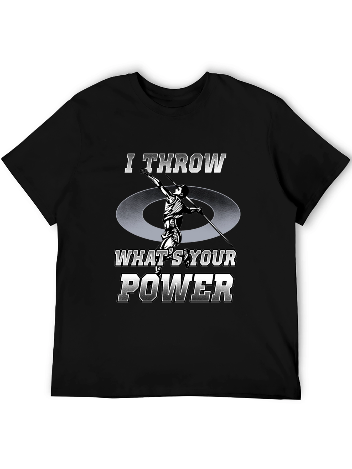 Black I Throw What's Your Power T-Shirt - Athletic Tee view 5