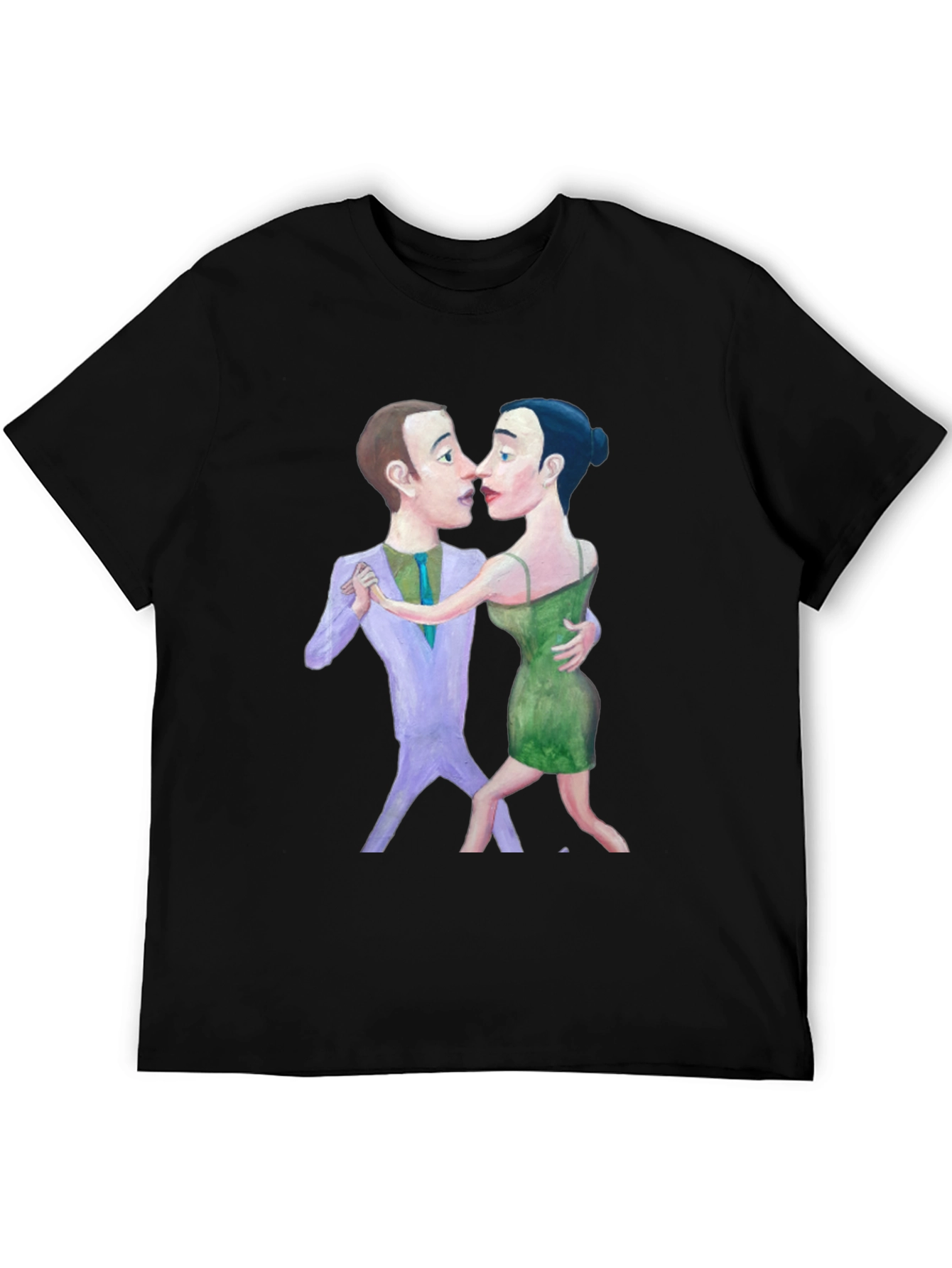 Black Tango Couple Graphic Print Black T-Shirt view 5