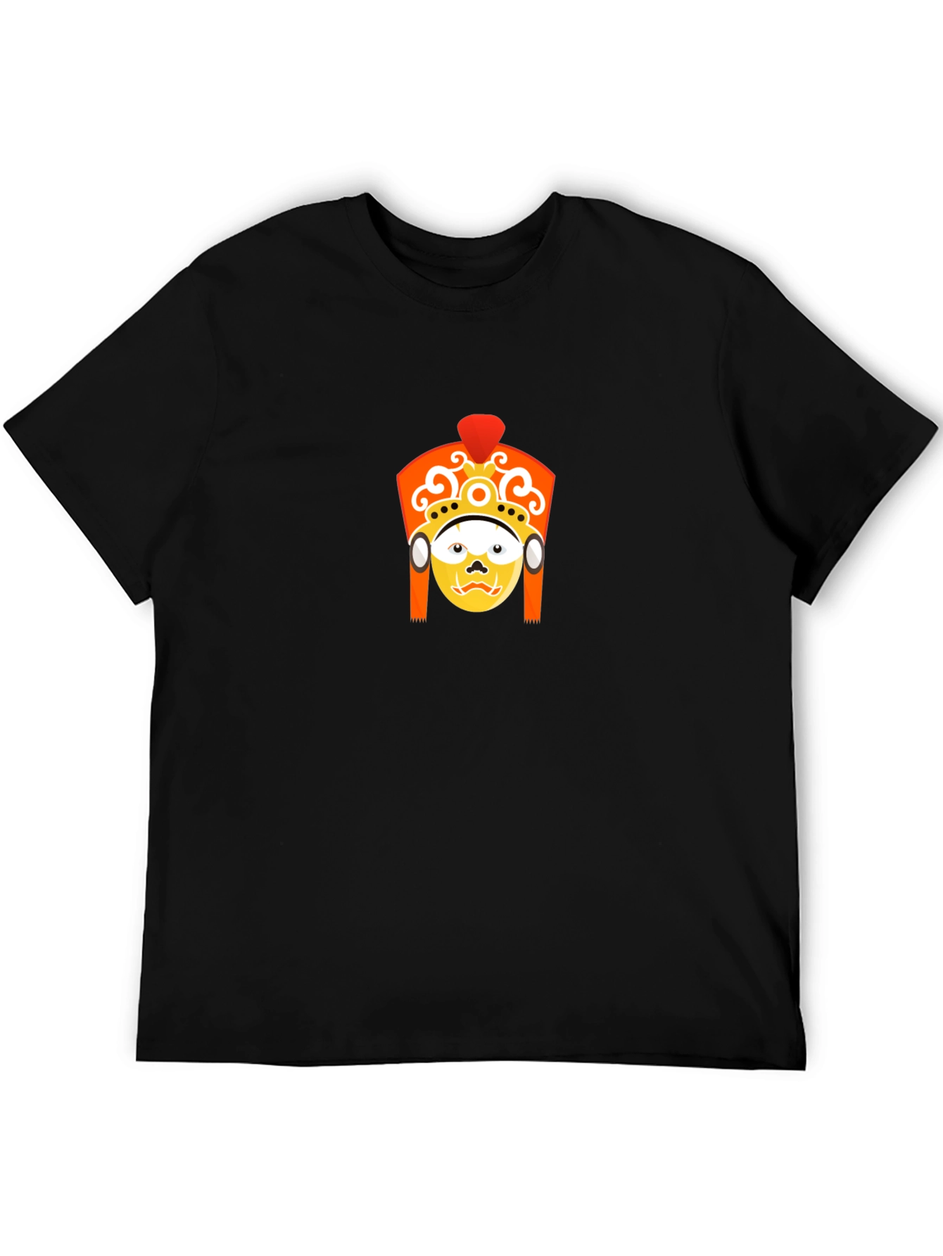 Black Graphic T-Shirt: Kathmandu Mask Design - Black view 5