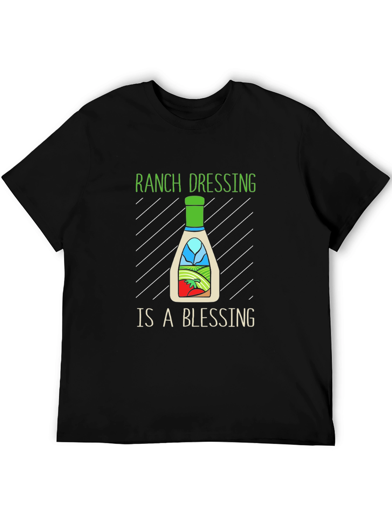Black Ranch Dressing is a Blessing Graphic Tee - Black Cotton T-Shirt view 5