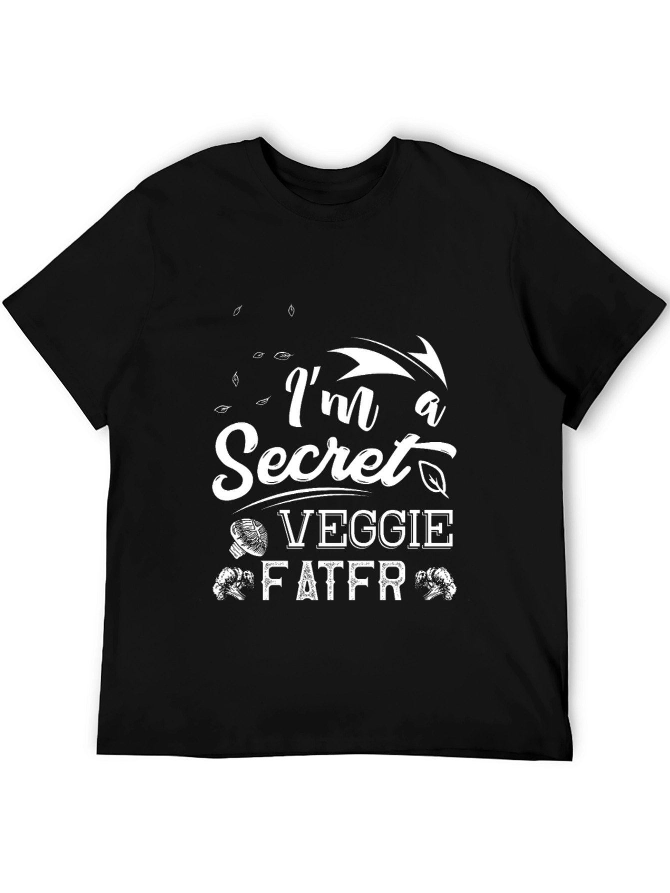 Black I'm a Secret Veggie Fater T-Shirt - Black view 5