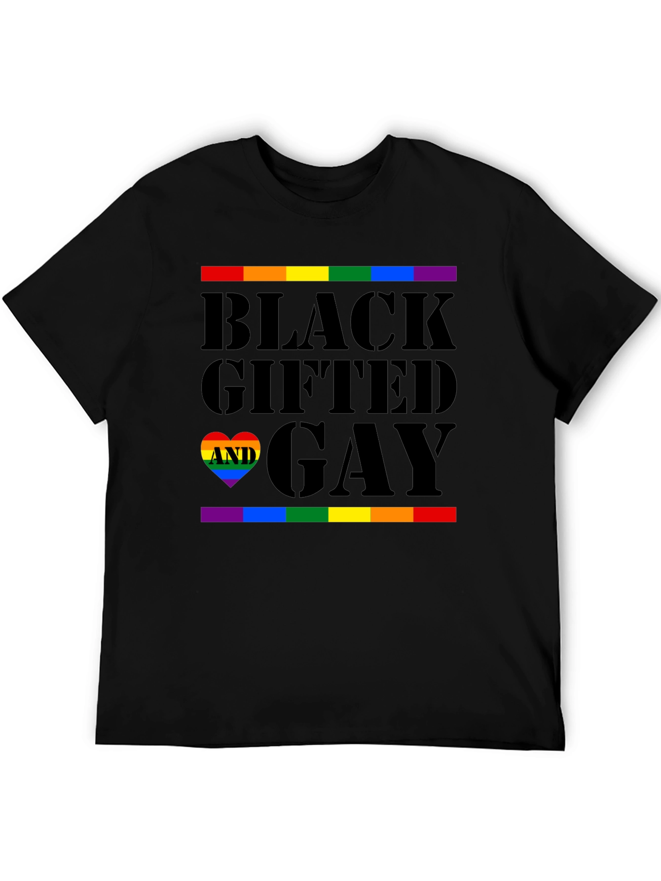 Black Black Gifted and Gay Pride T-Shirt view 5