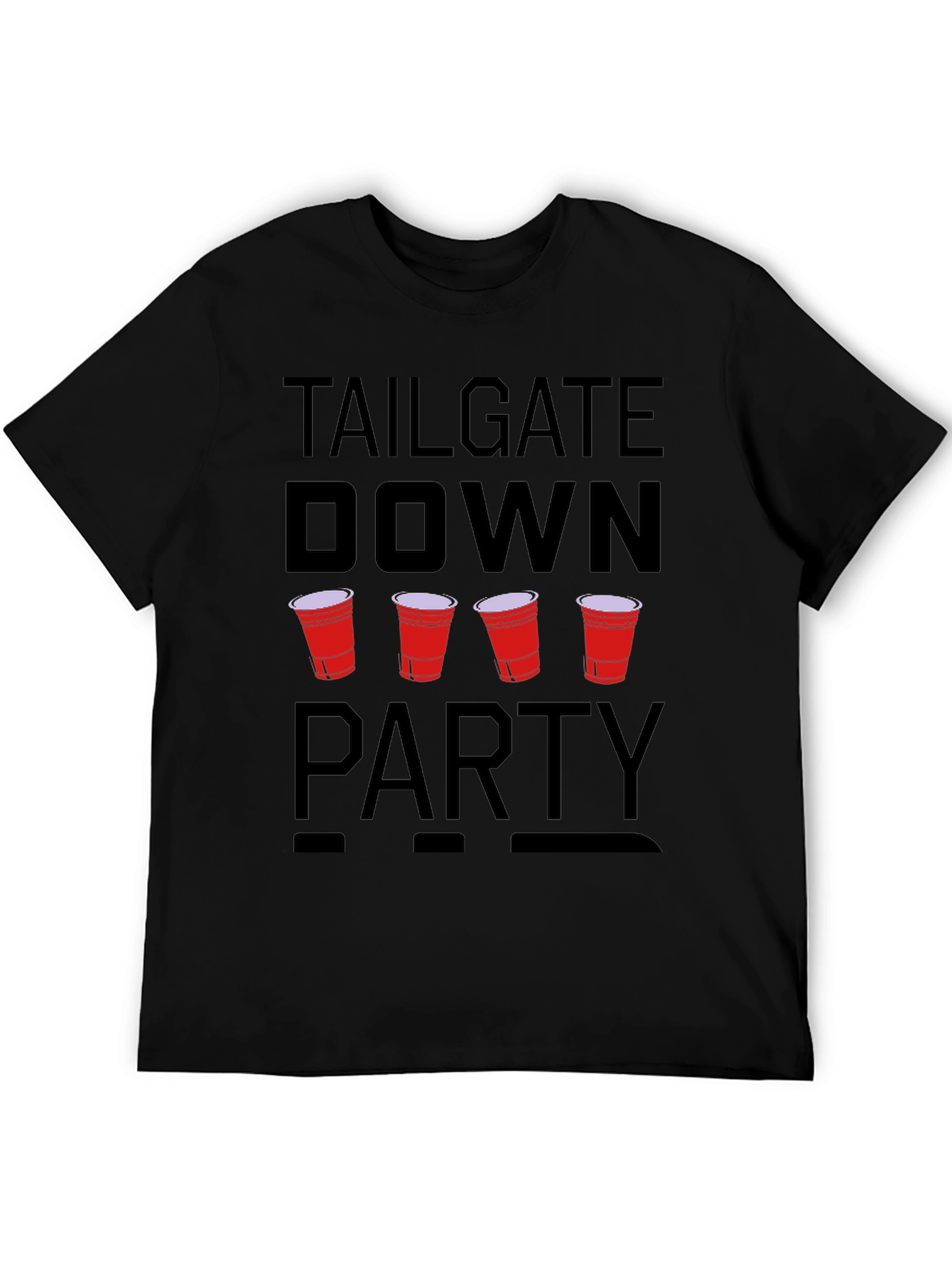 Black Tailgate Down Party Graphic Tee view 5