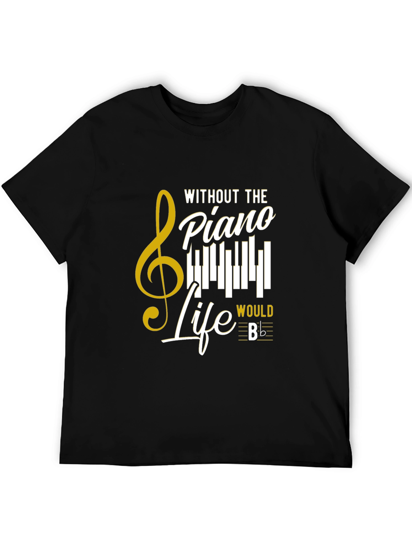 Black Piano Life T-Shirt - Music Lover Tee view 5