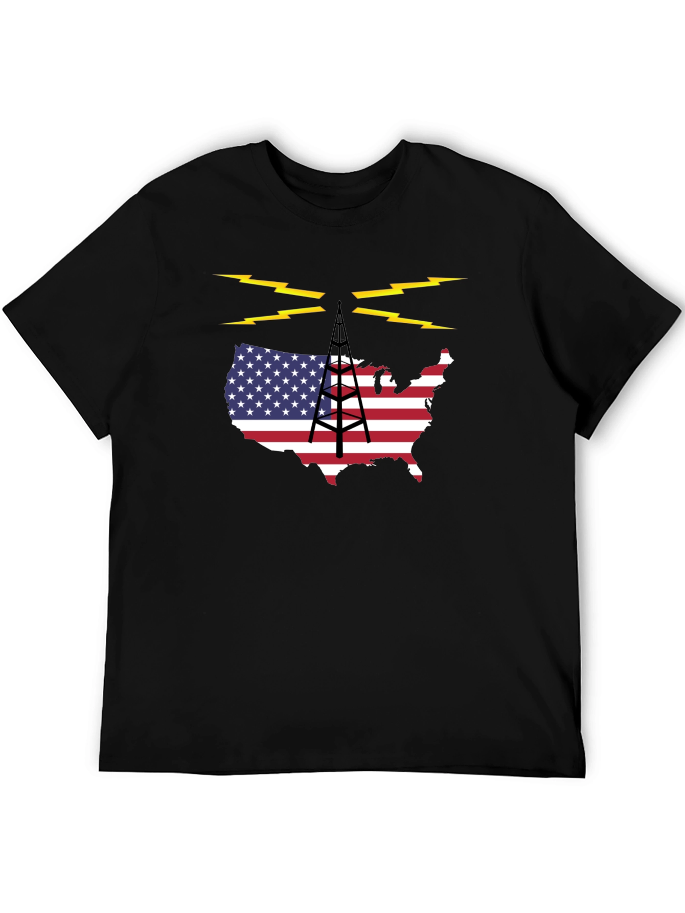 Black American Radio T-Shirt view 5