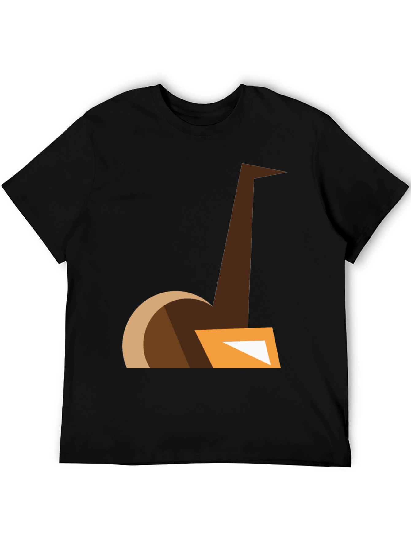 Black Abstract Ostrich Graphic Tee - Modern Casual Style view 5