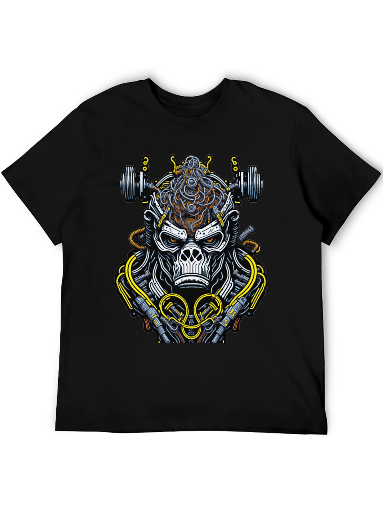 Black Cyborg Gorilla Black Graphic Tee view 5