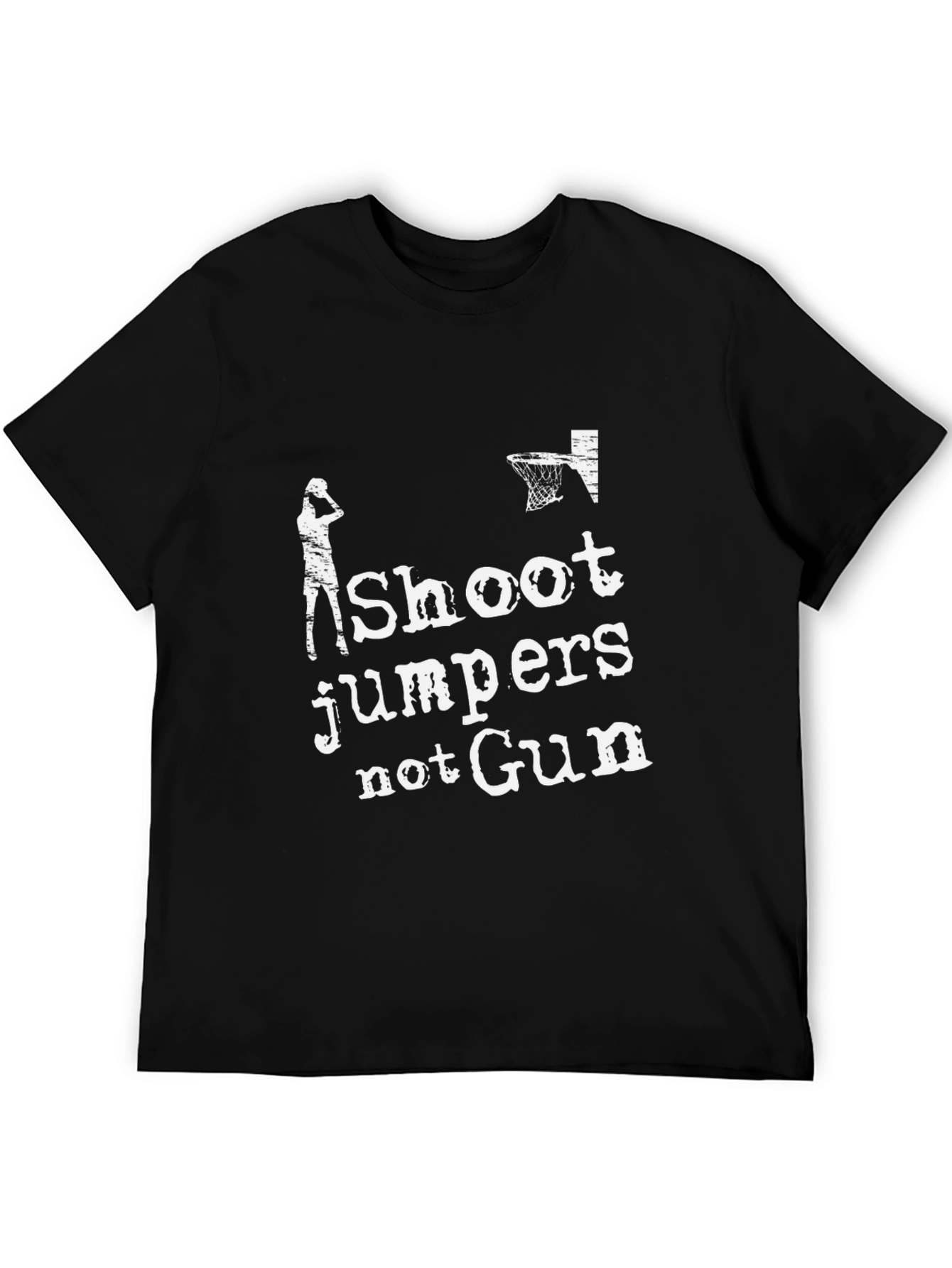 Black Shoot Jumpers Not Guns Graphic T-Shirt view 5