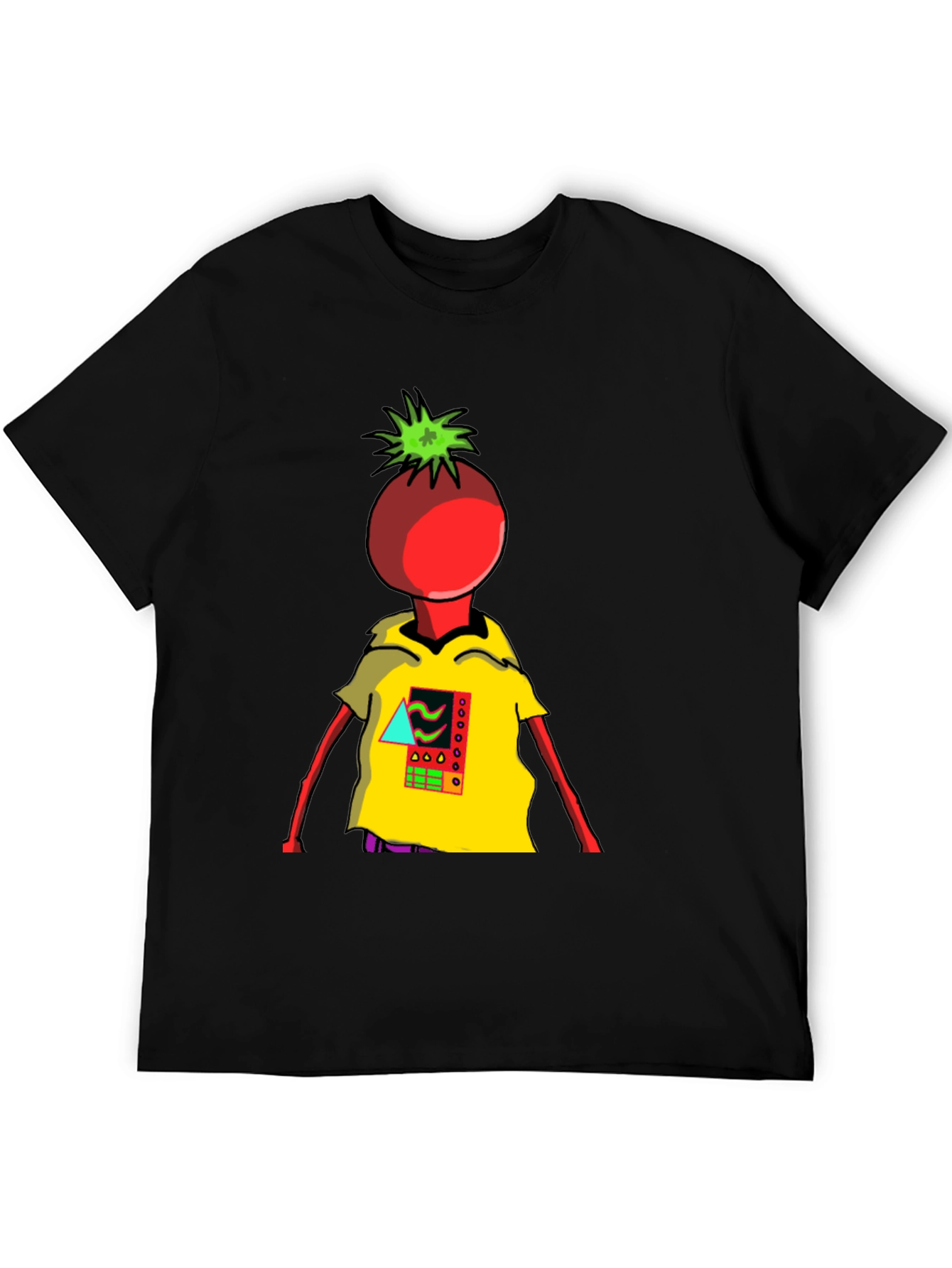 Black Tomato Head Graphic Tee - Unique & Stylish view 5