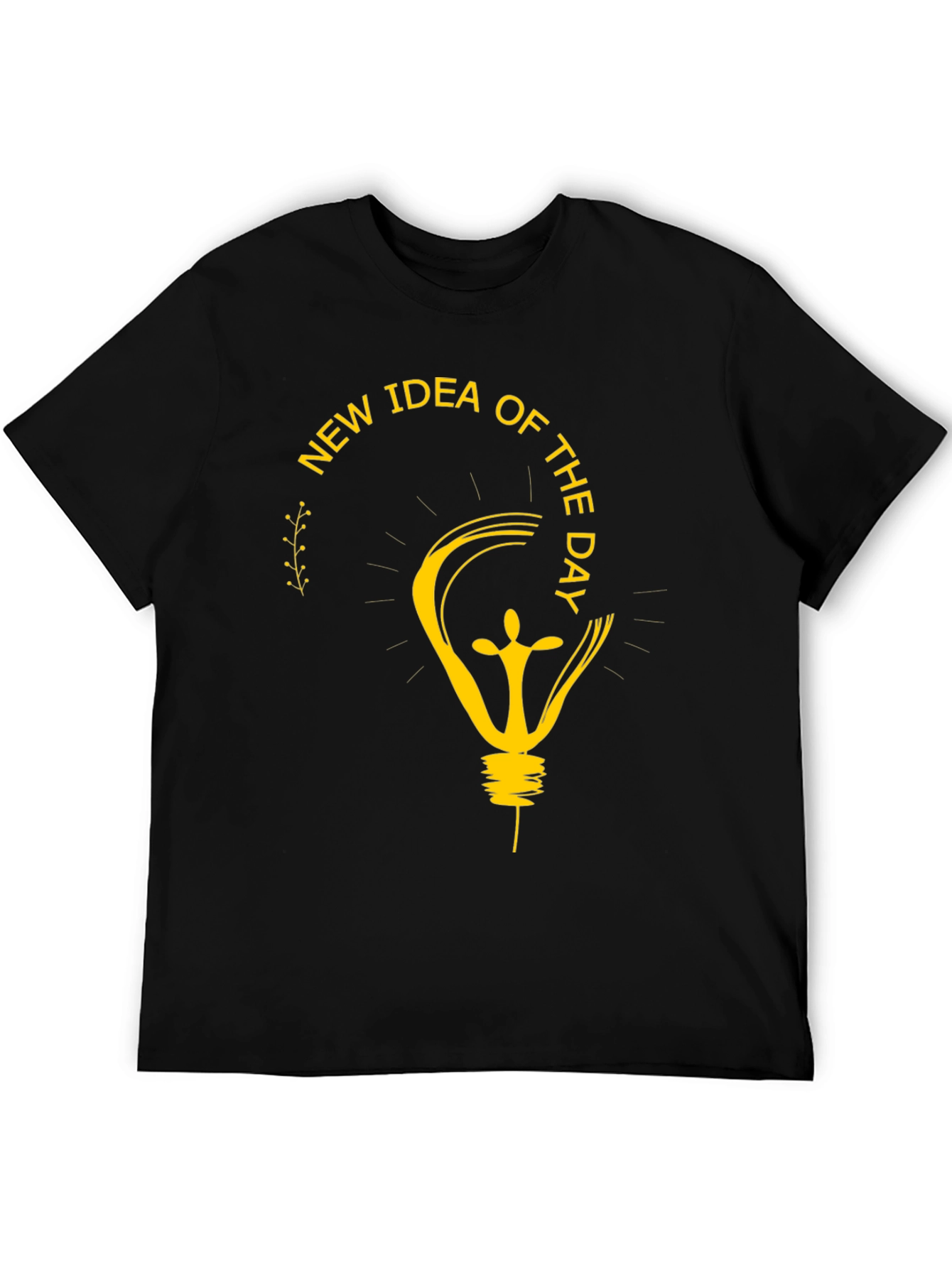 Black New Idea Of The Day Graphic T-Shirt view 5