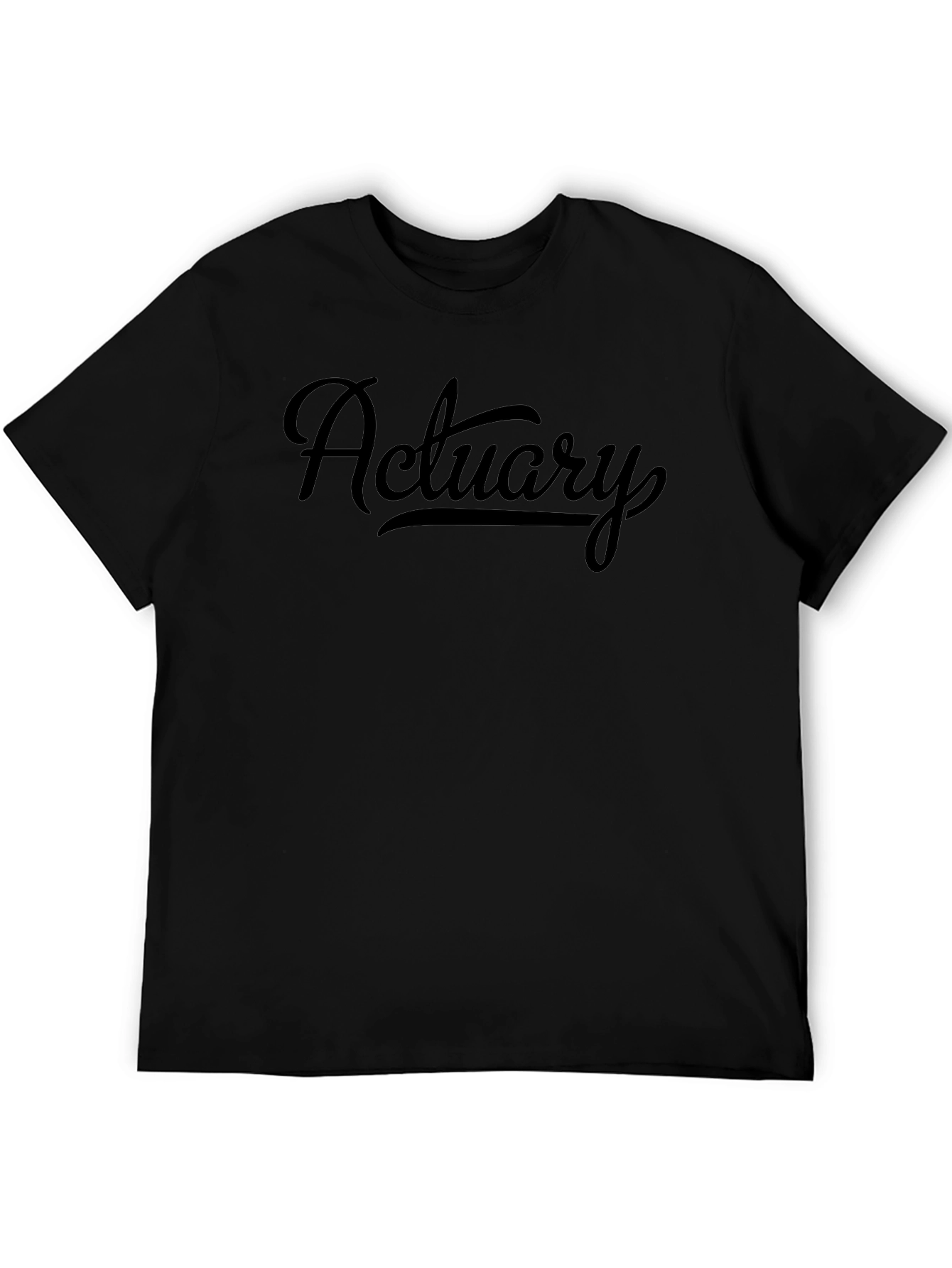 Black Actuary Script Style Black T-Shirt view 5