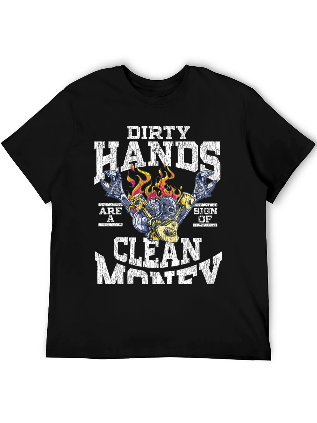 Black Dirty Hands Clean Money Graphic T-Shirt view 5
