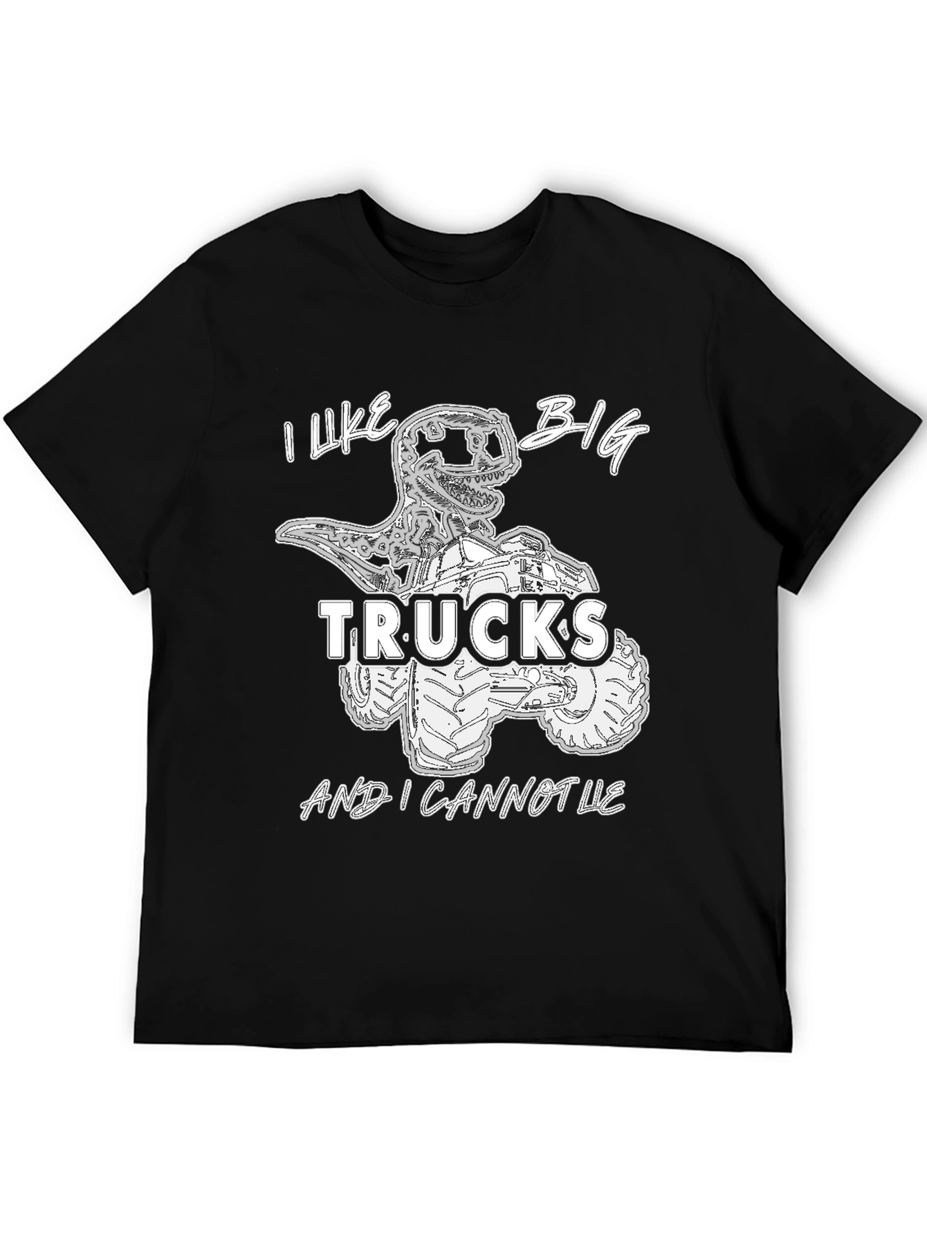 Black Dino Truck T-Shirt - I Like Big Trucks view 5