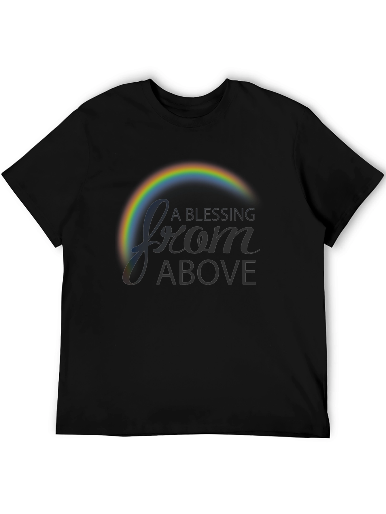 Black A Blessing From Above Rainbow Graphic T-Shirt view 5