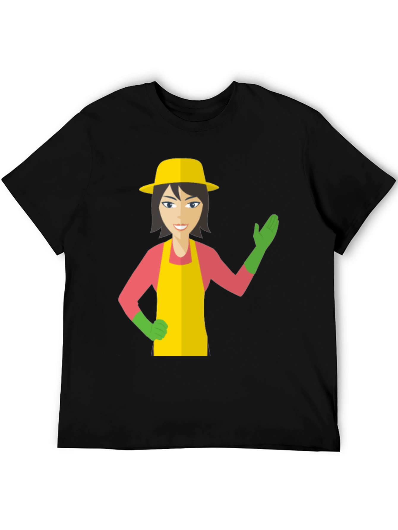 Black Gardener Graphic Tee - Unique Cartoon Design view 5