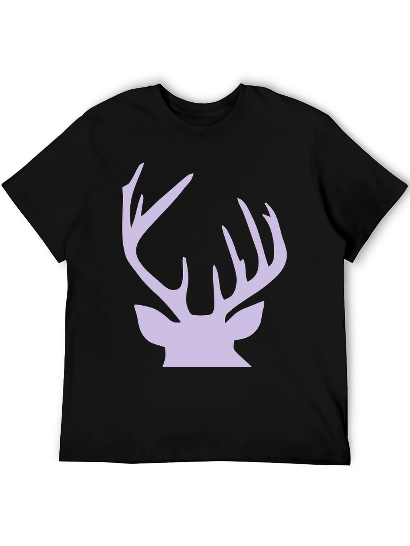 Deer Antler Graphic Tee - Stylish Black Cotton T-Shirt - 5