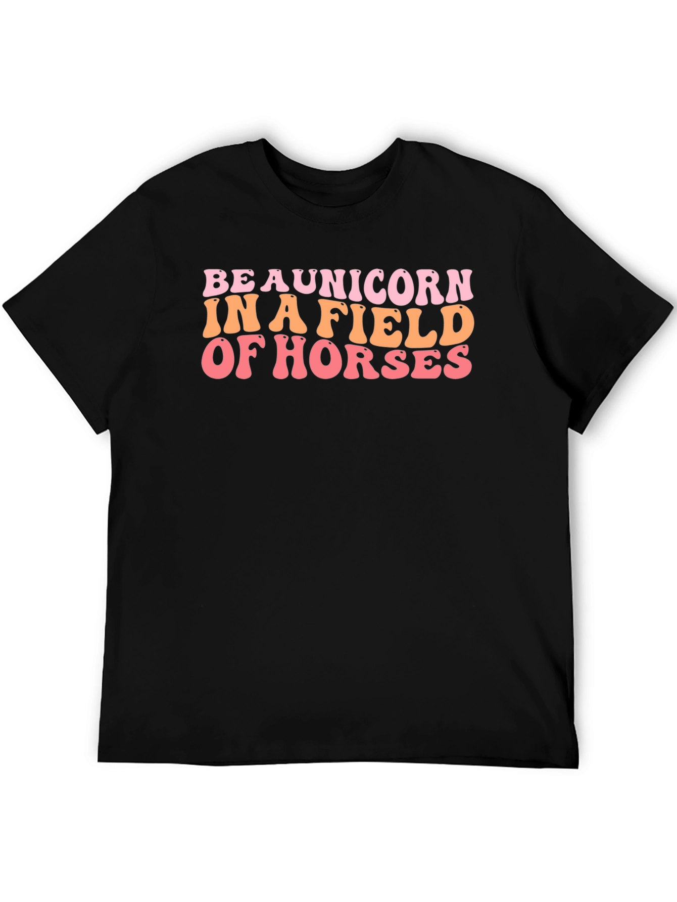 Black Be A Unicorn T-Shirt - Funny Graphic Tee view 5