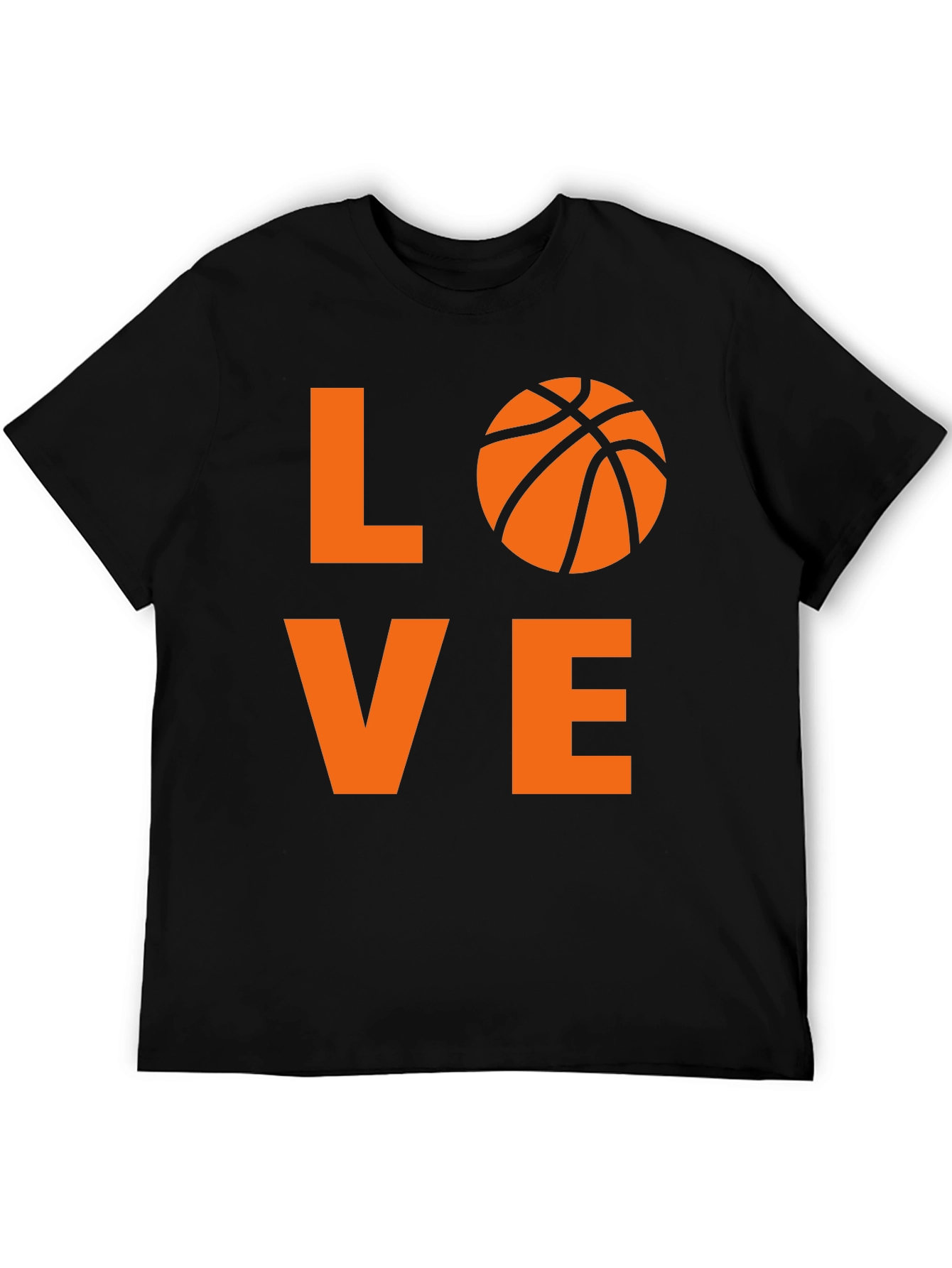 Black Love Basketball Graphic Tee - Black Cotton Shirt view 5