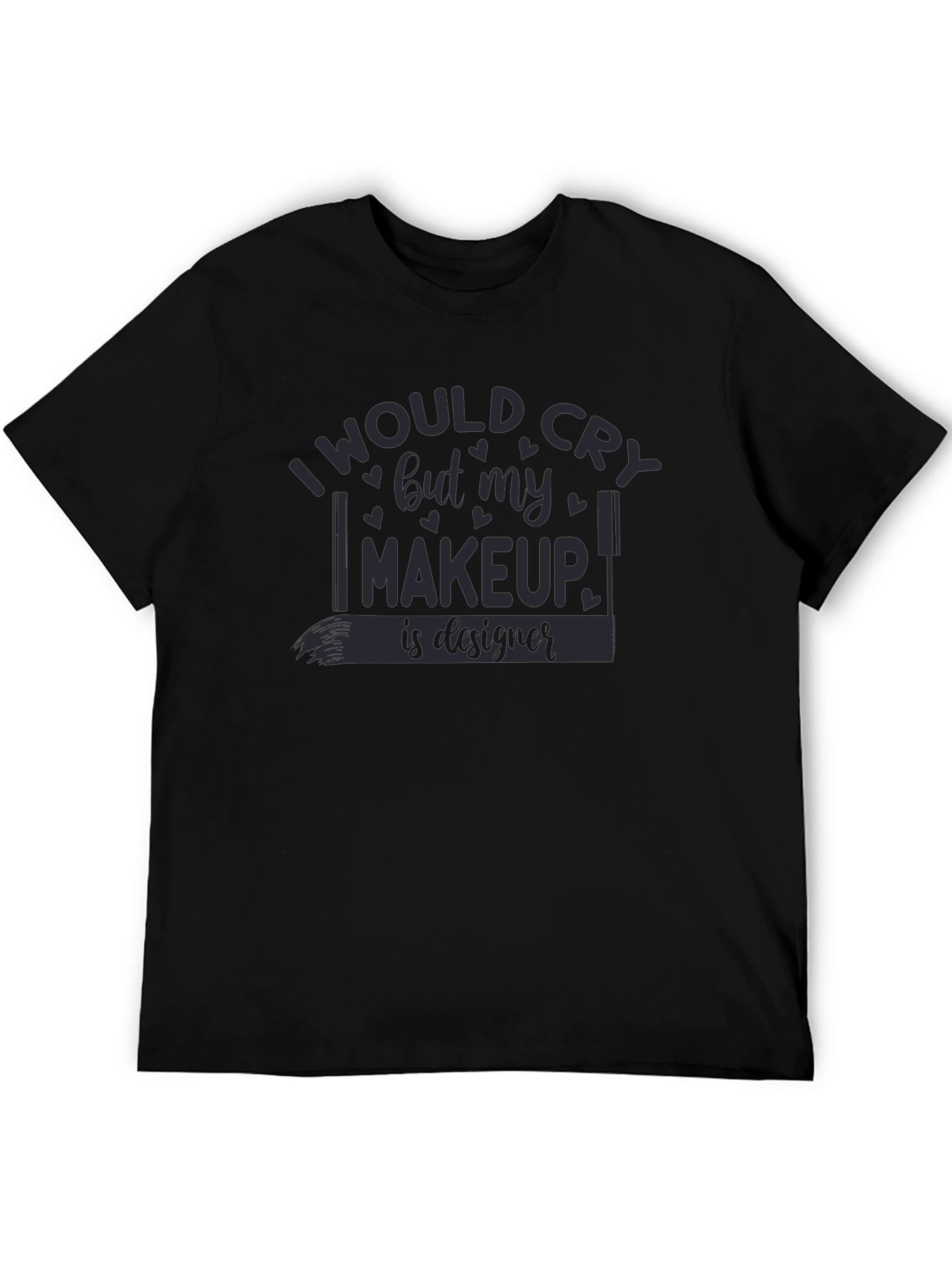 Black Designer Makeup Graphic Tee - Black view 5
