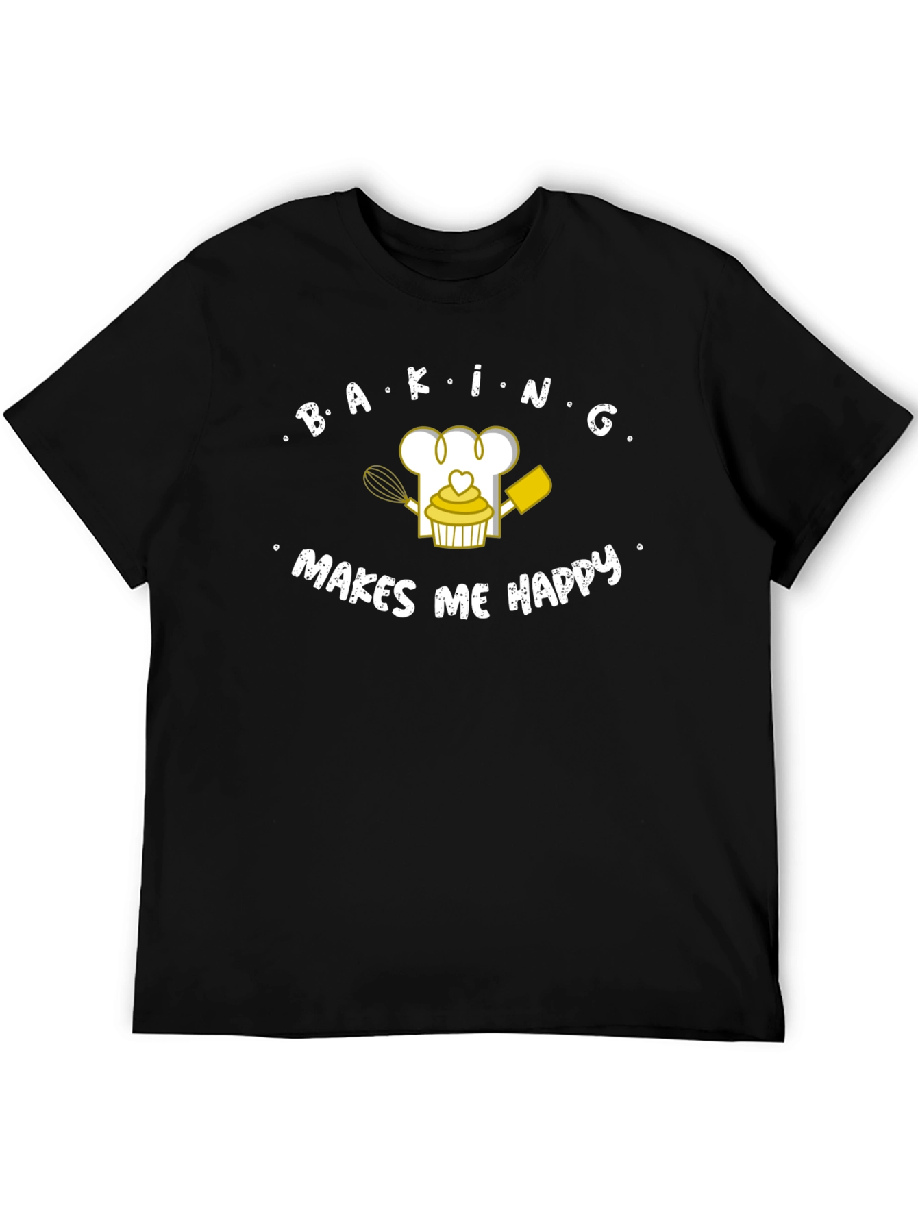 Black Baking Makes Me Happy T-Shirt view 5