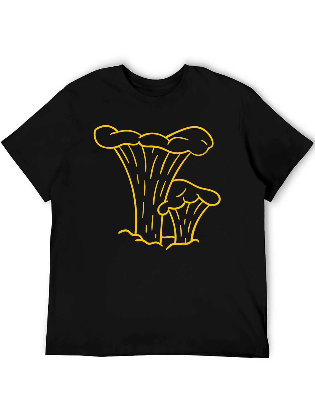 Black Mushroom Outline Graphic T-Shirt view 5