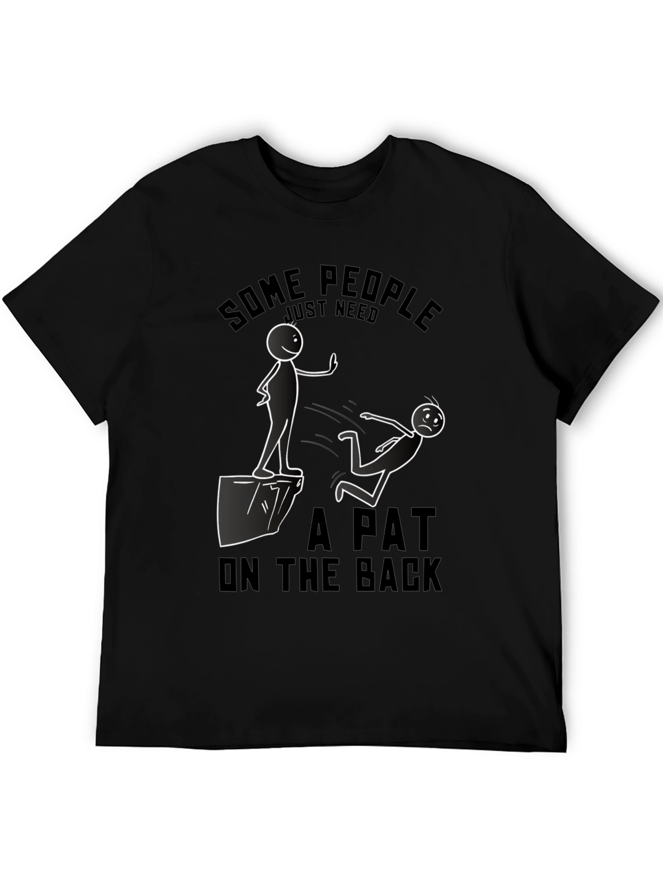 Black Funny "Pat on the Back" Graphic Tee view 5