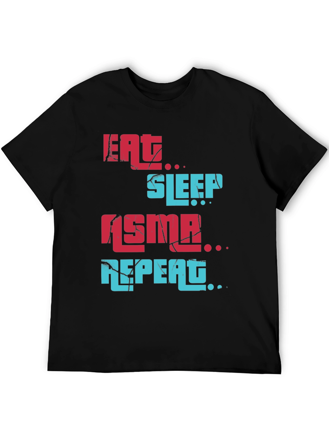 Black Eat Sleep ASMR Repeat Graphic Tee view 5