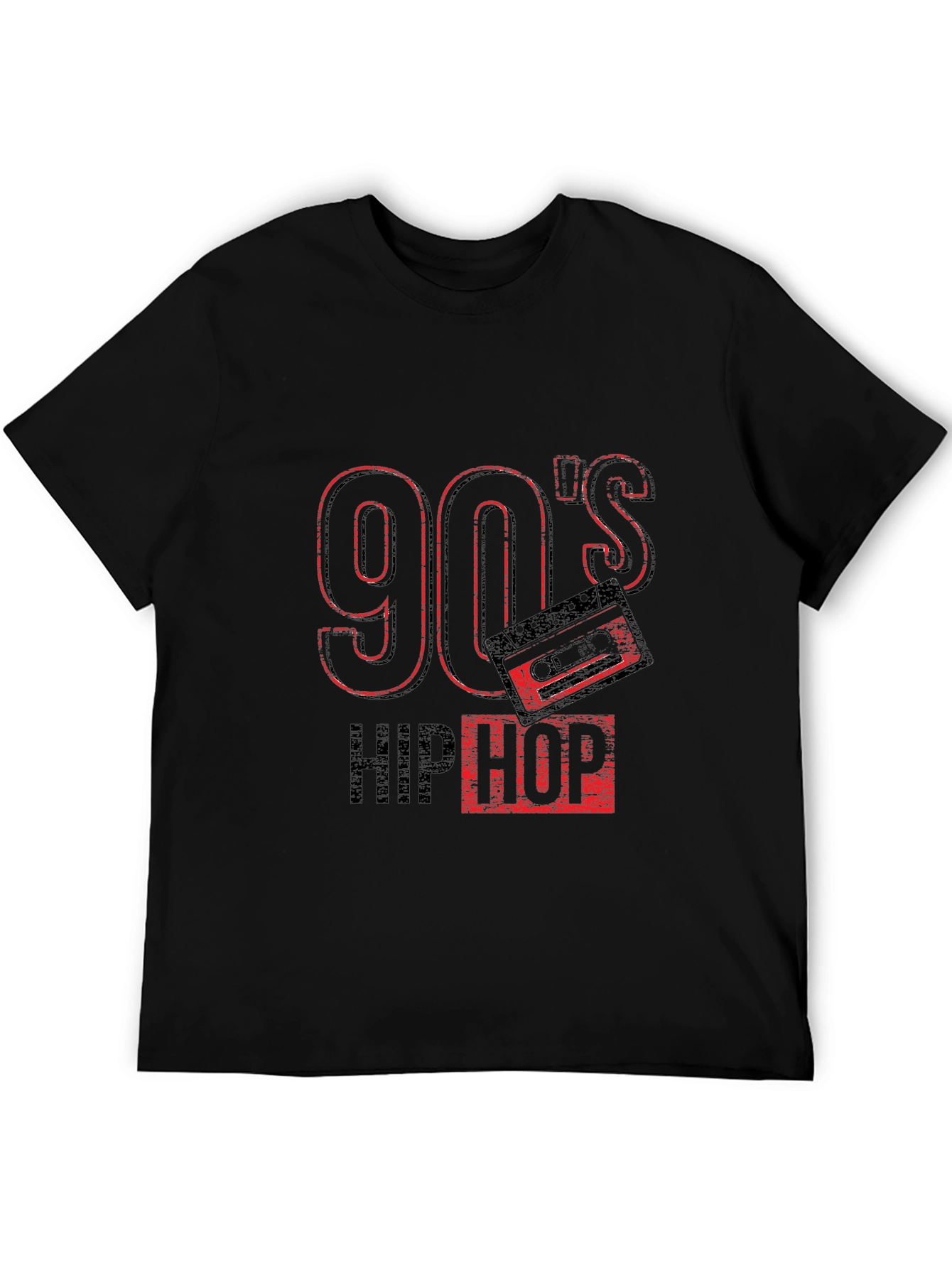 Black 90's Hip Hop Graphic Black T-Shirt view 5