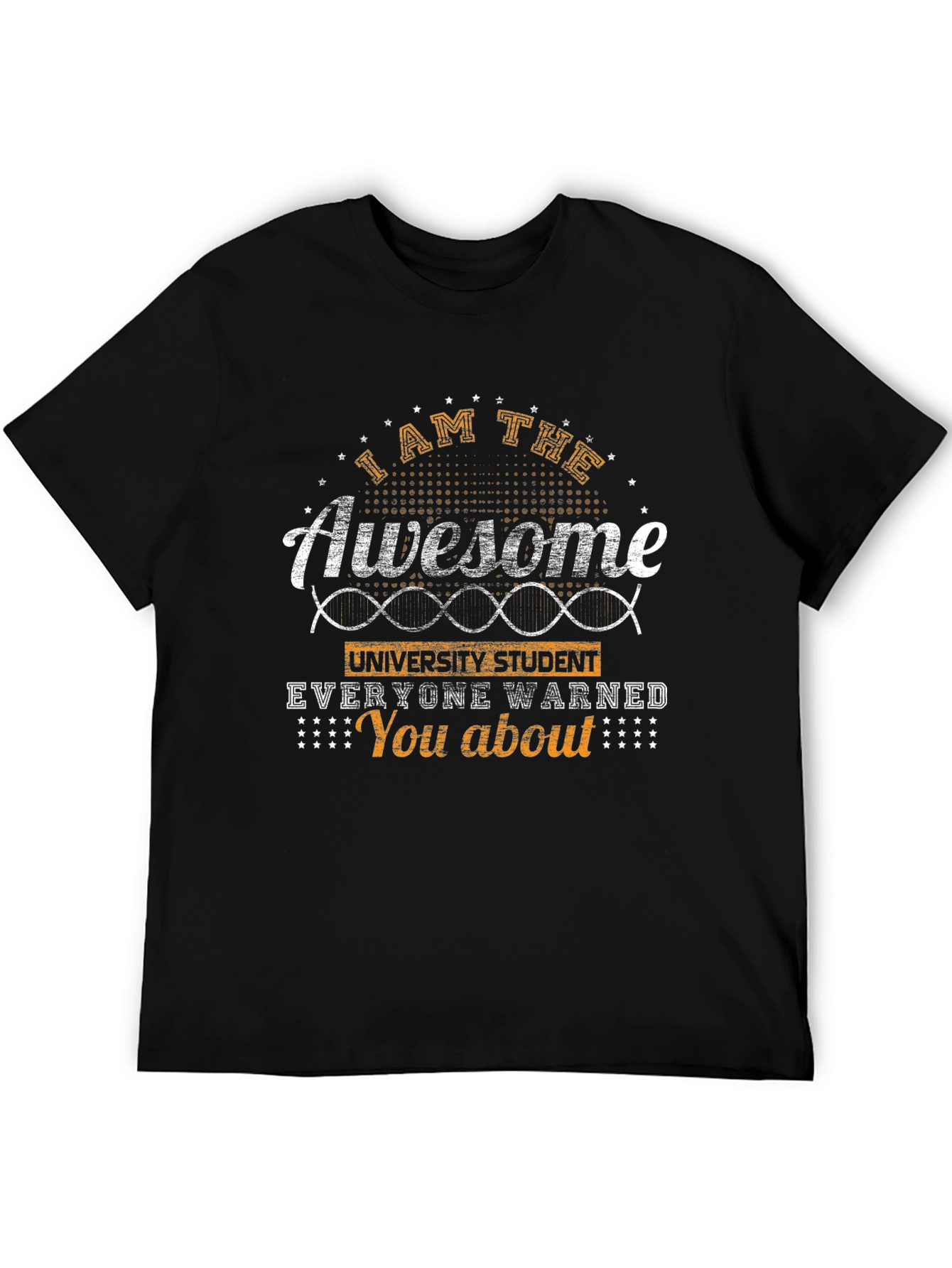 Black Awesome University Student Black Graphic Tee view 5