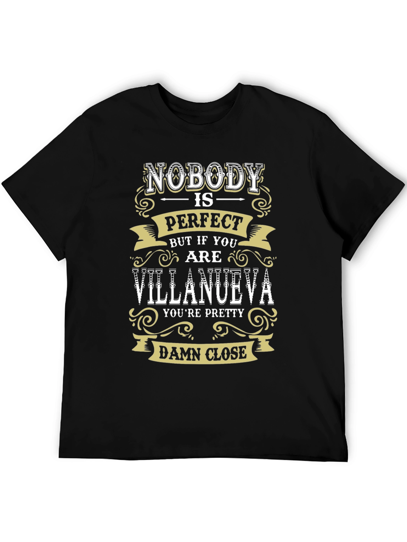 Black Nobody is Perfect Villanueva T-Shirt view 5