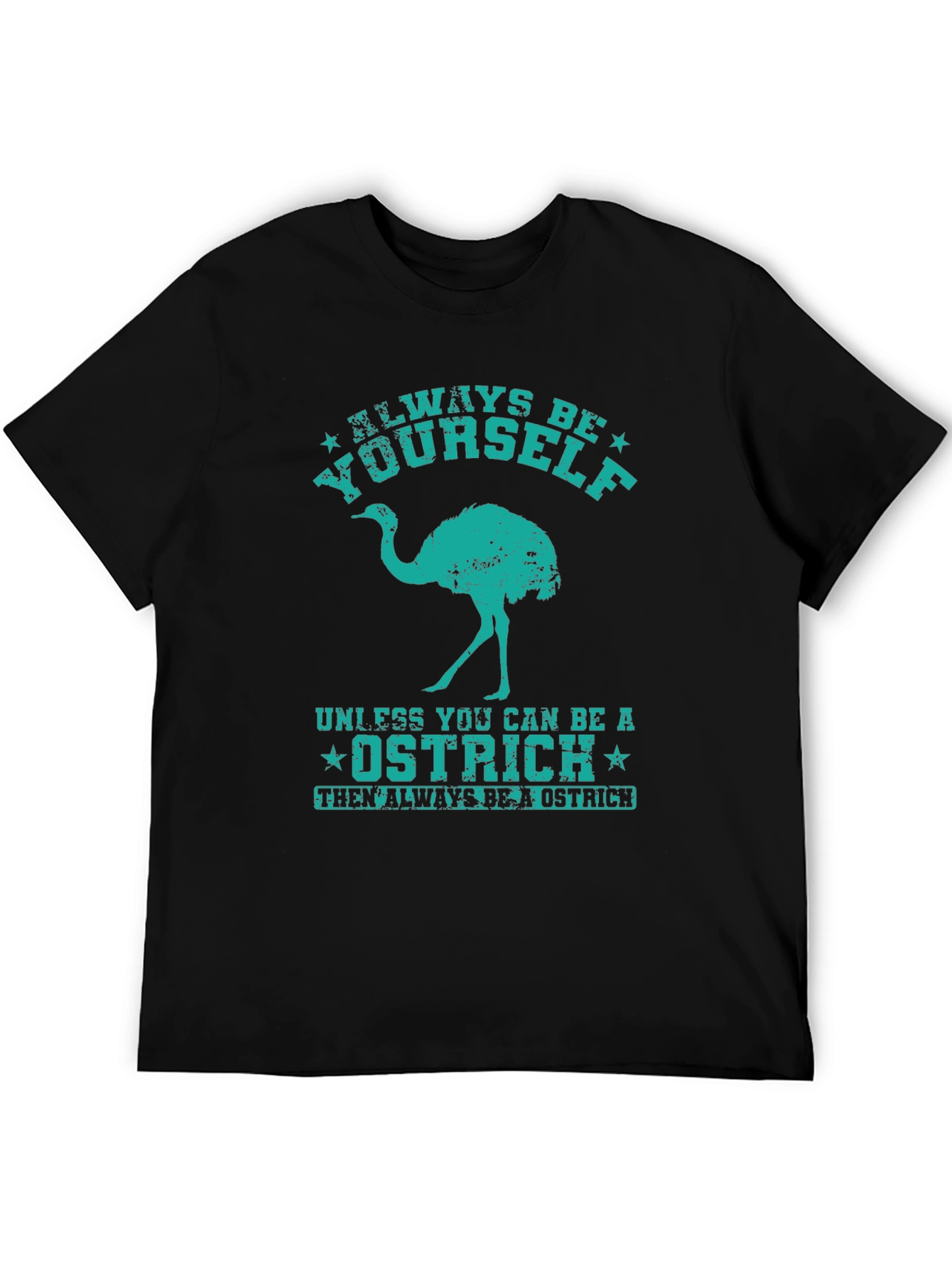 Black Always Be Yourself Ostrich Graphic T-Shirt view 5