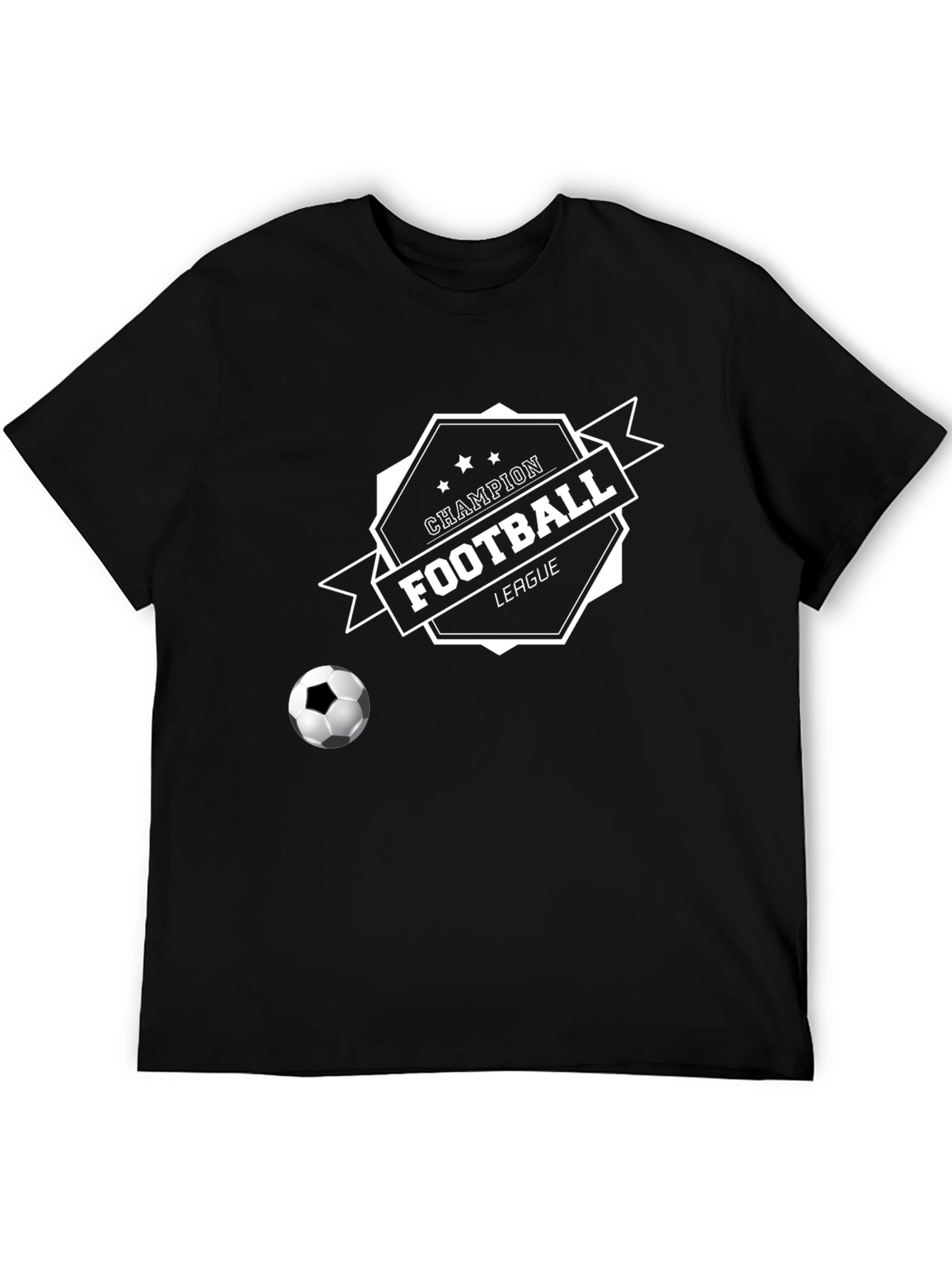 Black Champion Football League Black T-Shirt view 5