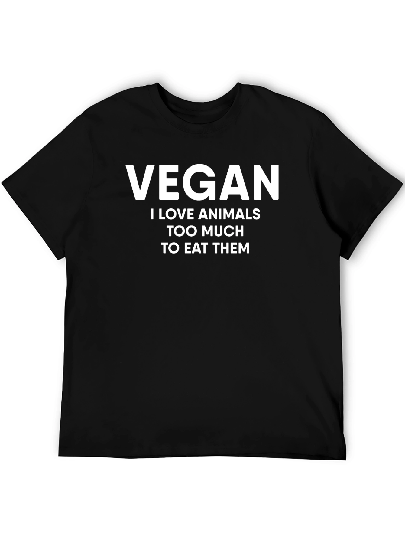 Black Vegan Slogan Graphic Tee - I Love Animals view 5