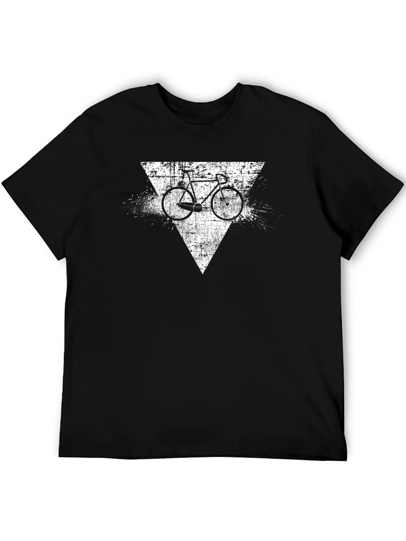 Black Retro Bicycle Graphic Tee - Black Cotton Blend view 5