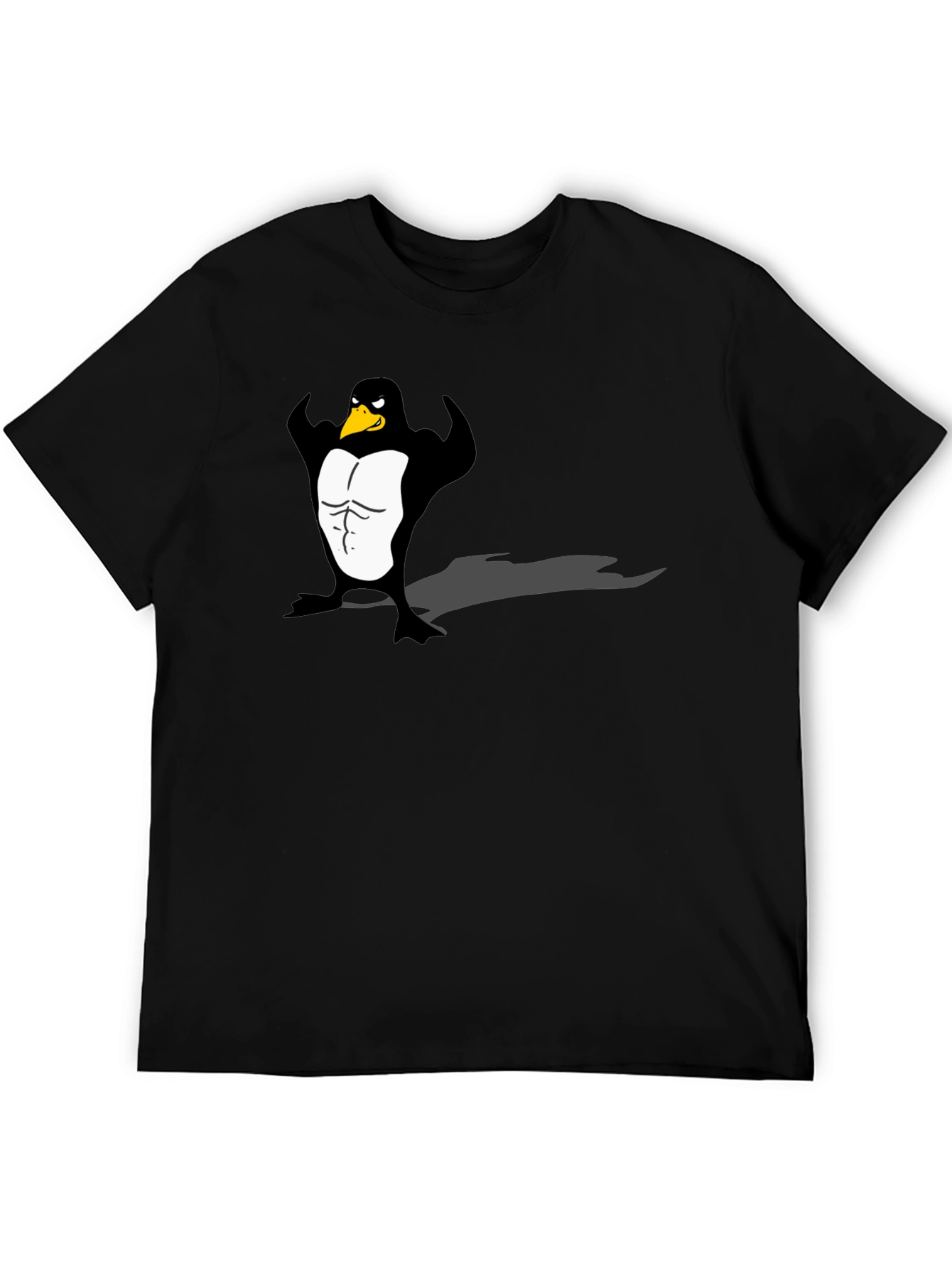 Black Men's Black Penguin Muscle Graphic Tee view 5