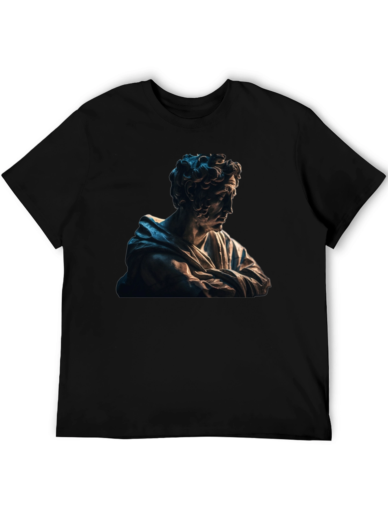 Black Classic Statue Graphic Black Tee view 5