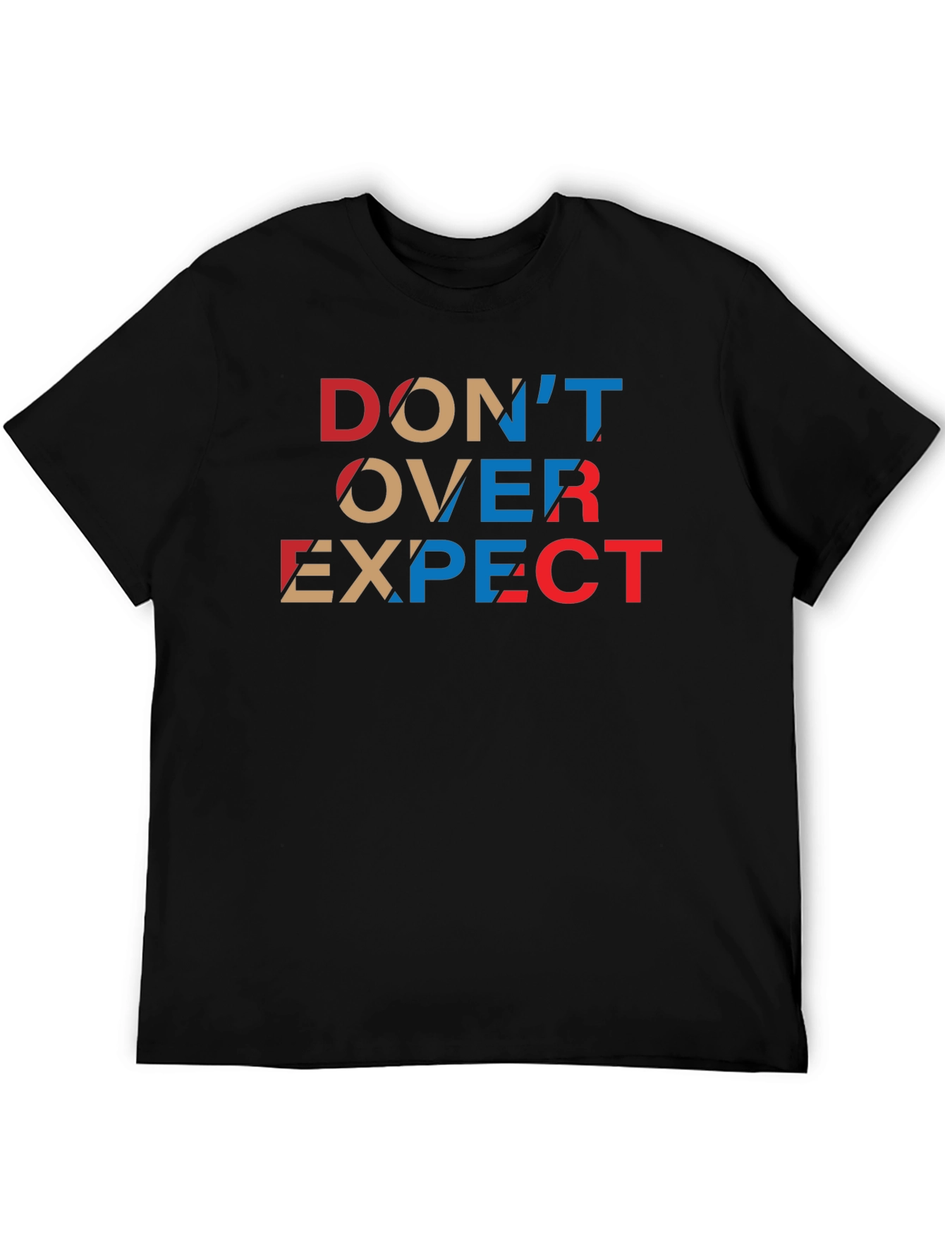 Black Don't Over Expect Graphic Tee - Modern Casual Shirt view 5