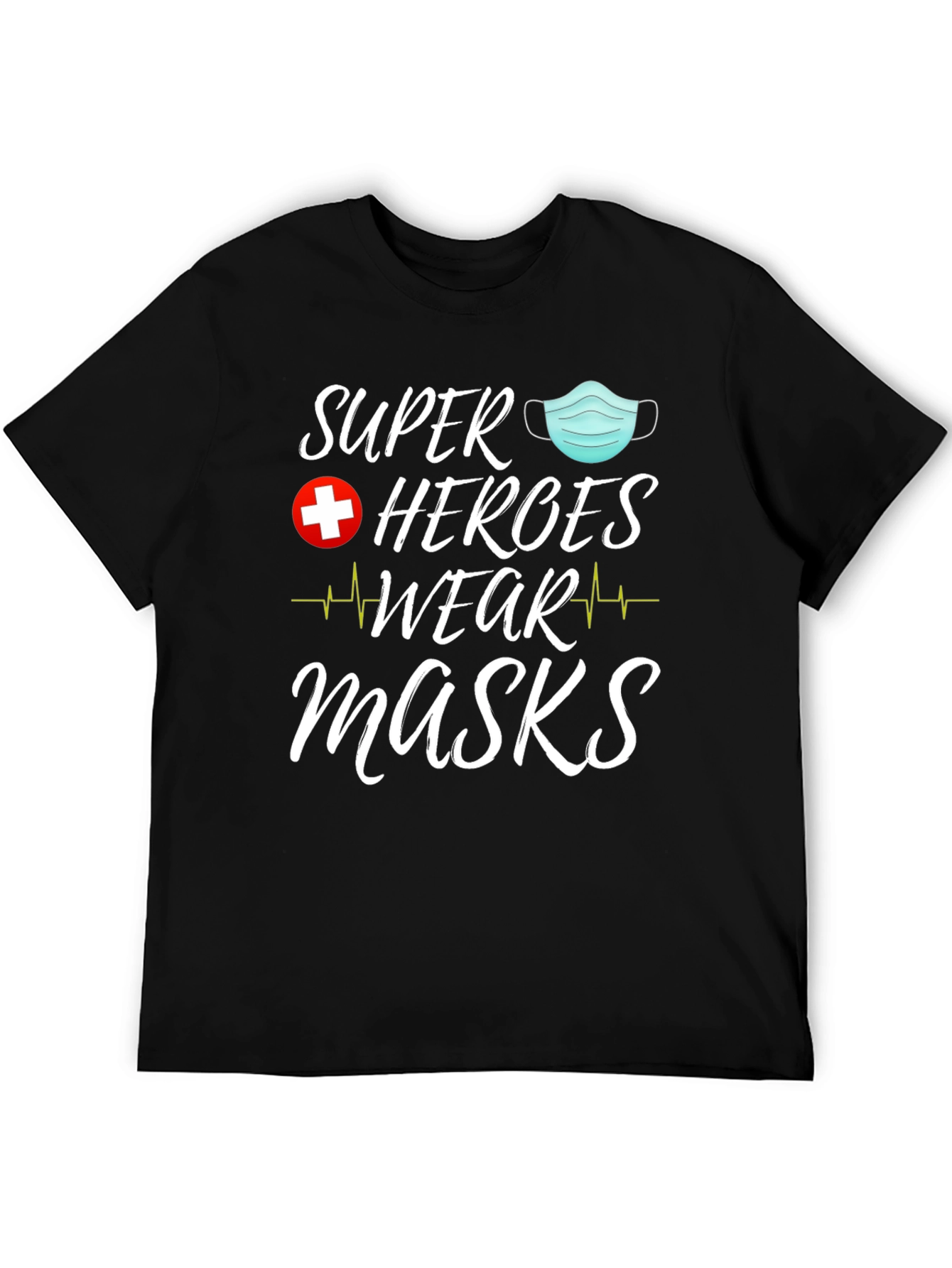 Black Super Heroes Wear Masks Graphic Tee view 5