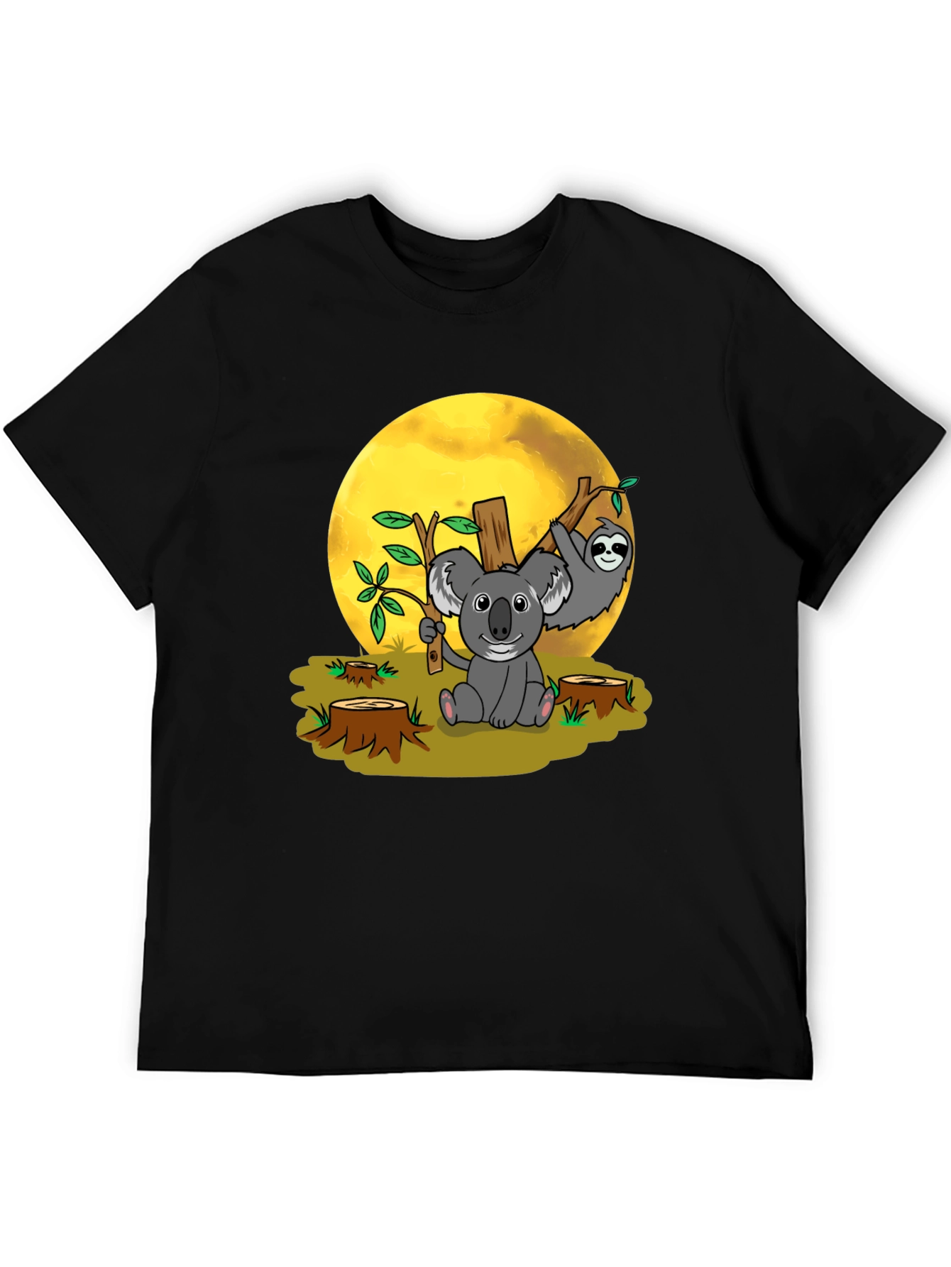 Black Koala Sloth Graphic Tee - Conservation T-Shirt view 5