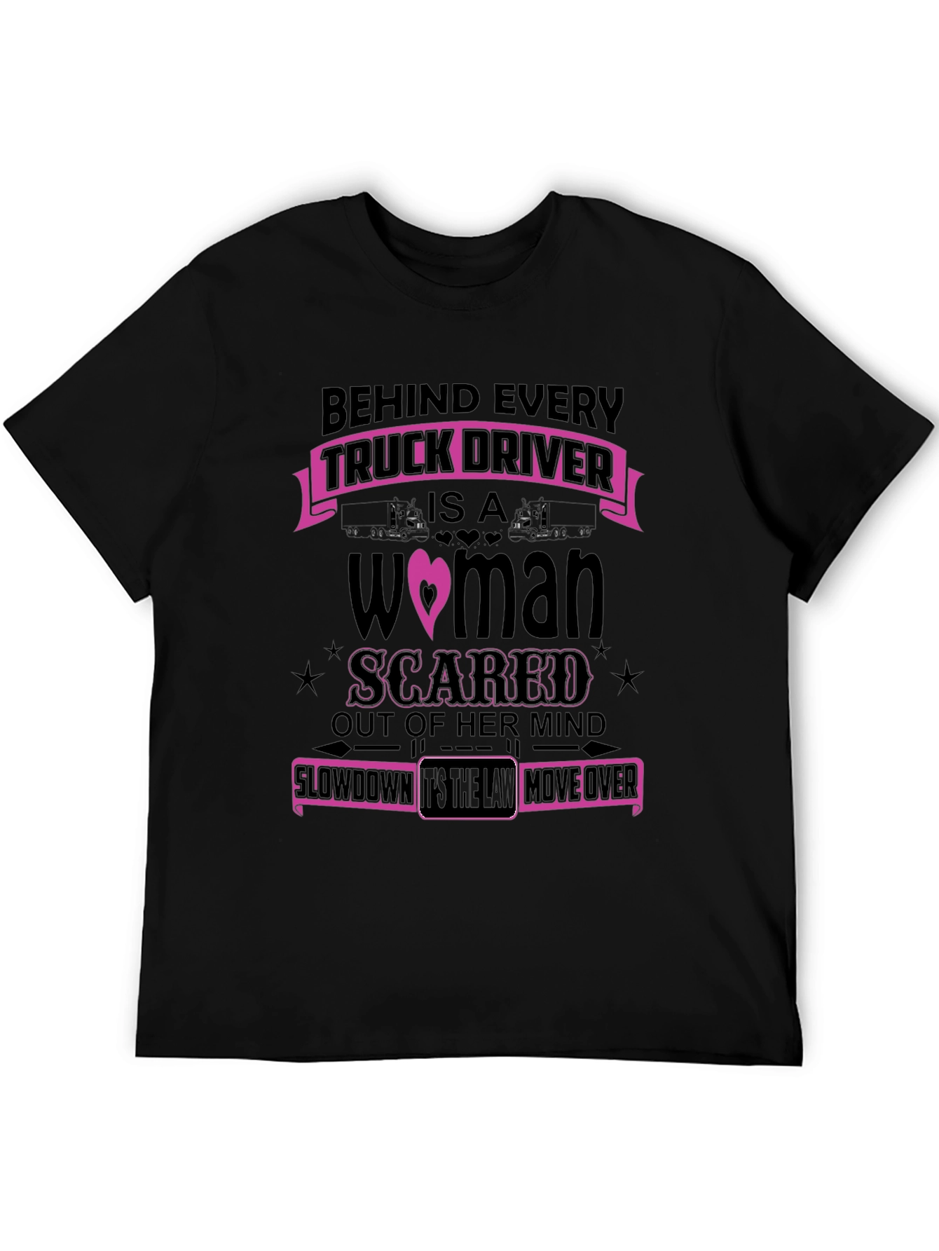 Black Truck Driver's Woman T-Shirt view 5