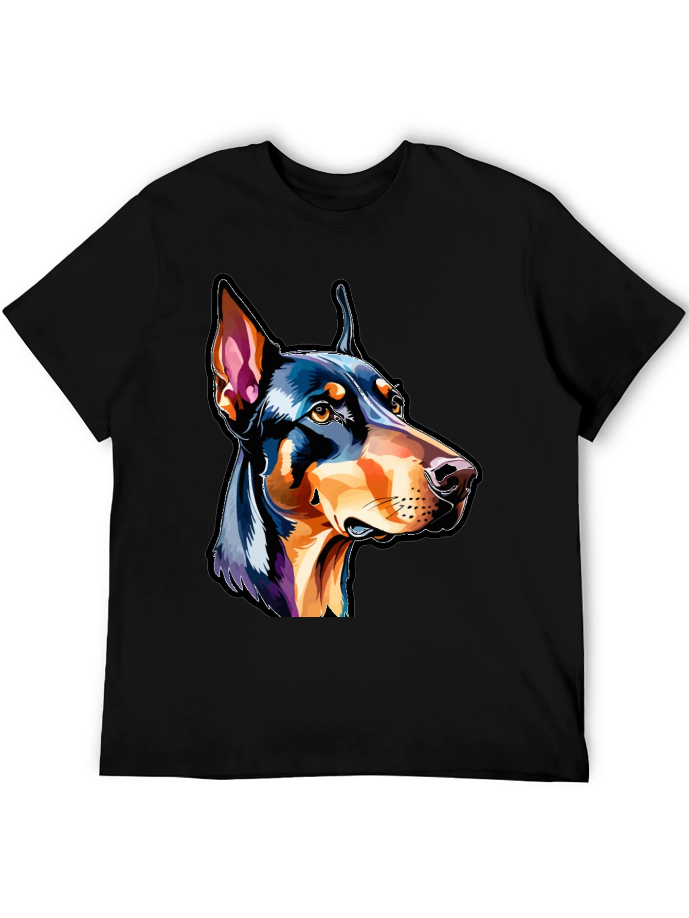 Black Doberman Dog Breed Graphic T-Shirt view 5