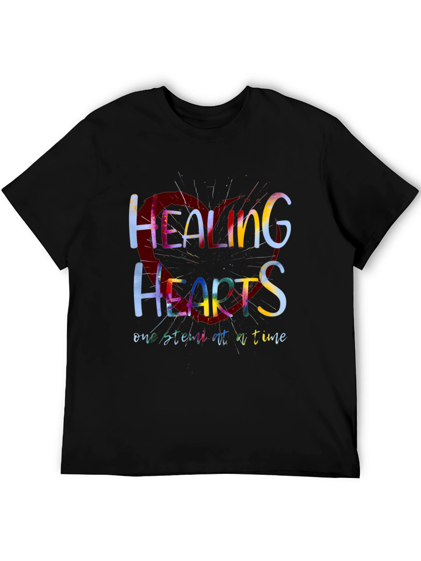 Black Healing Hearts Graphic Tee - One Stitch at a Time view 5
