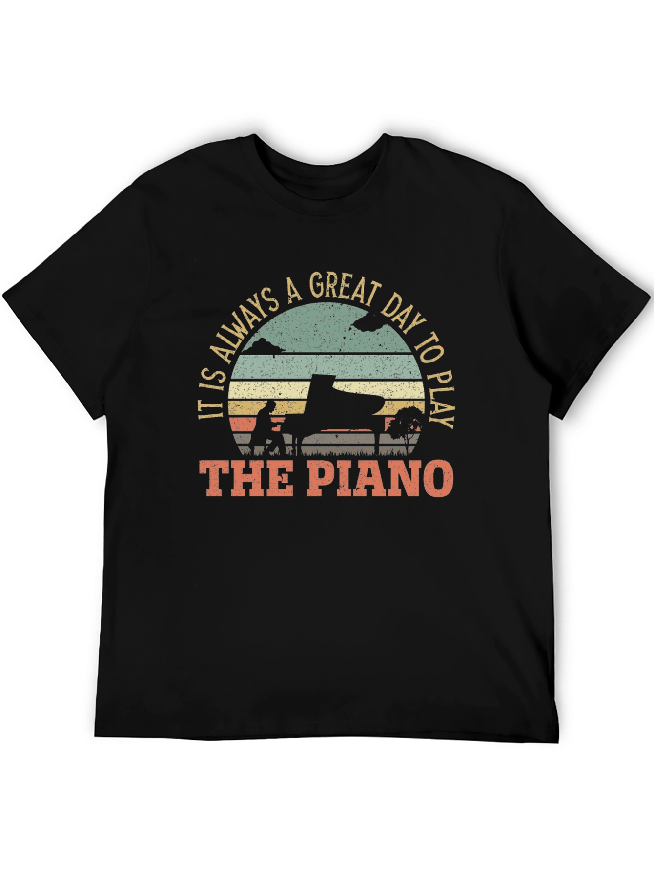 Black Piano Player T-Shirt: It's Always A Great Day to Play view 5