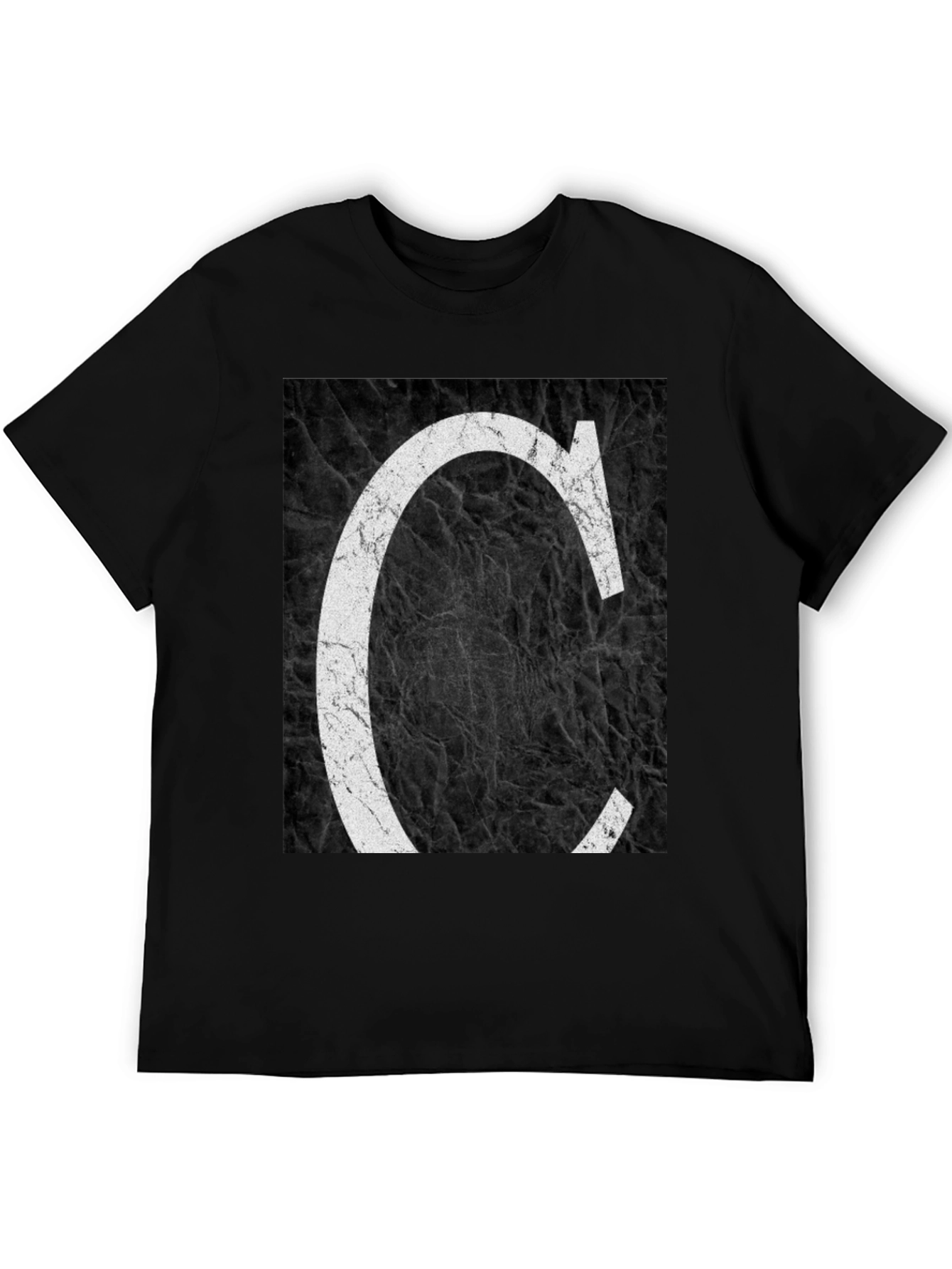 Black Letter C Graphic Tee - Distressed Print view 5