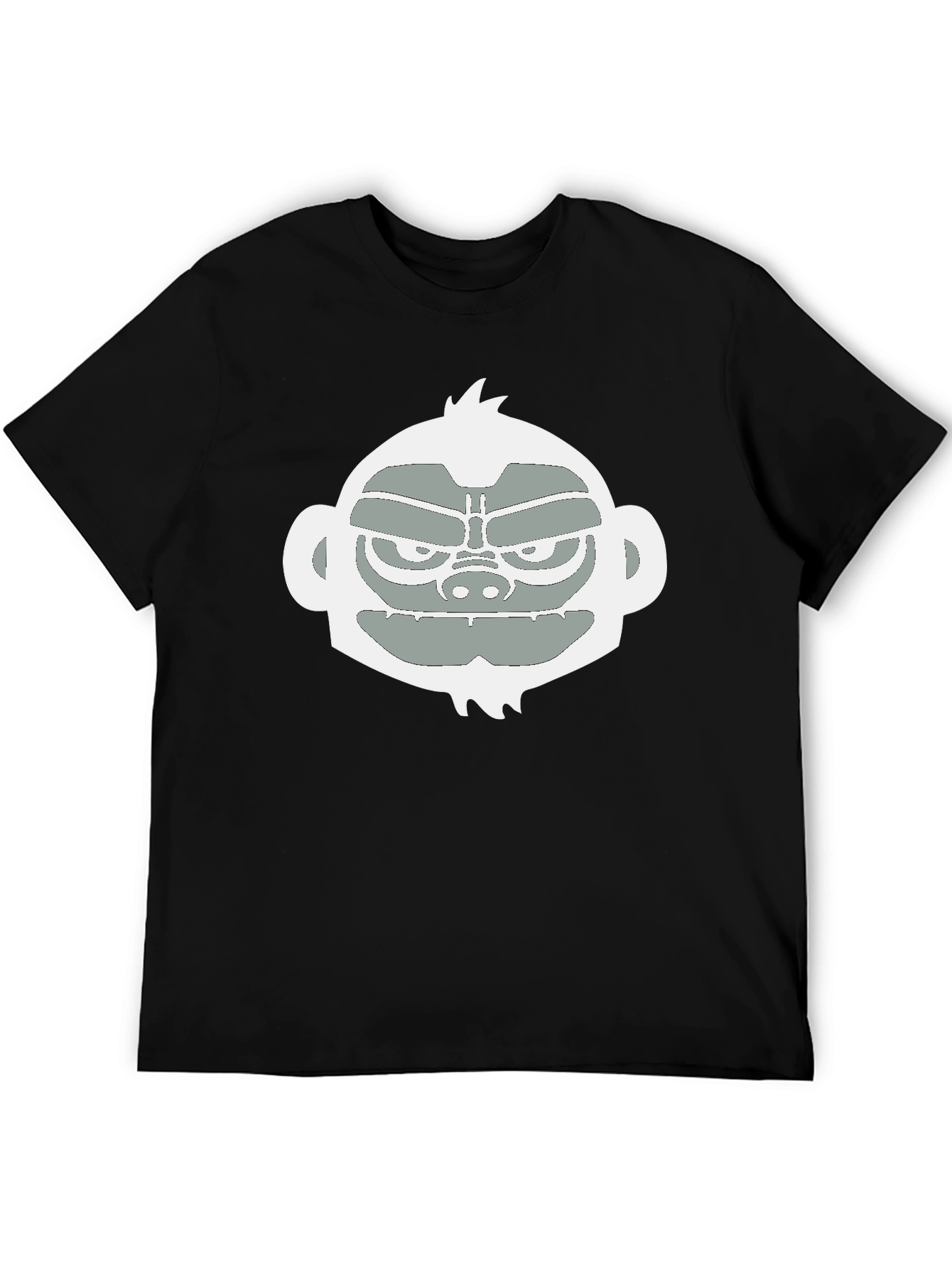 Black Cool Monkey Graphic Tee - Black Casual T-Shirt view 5
